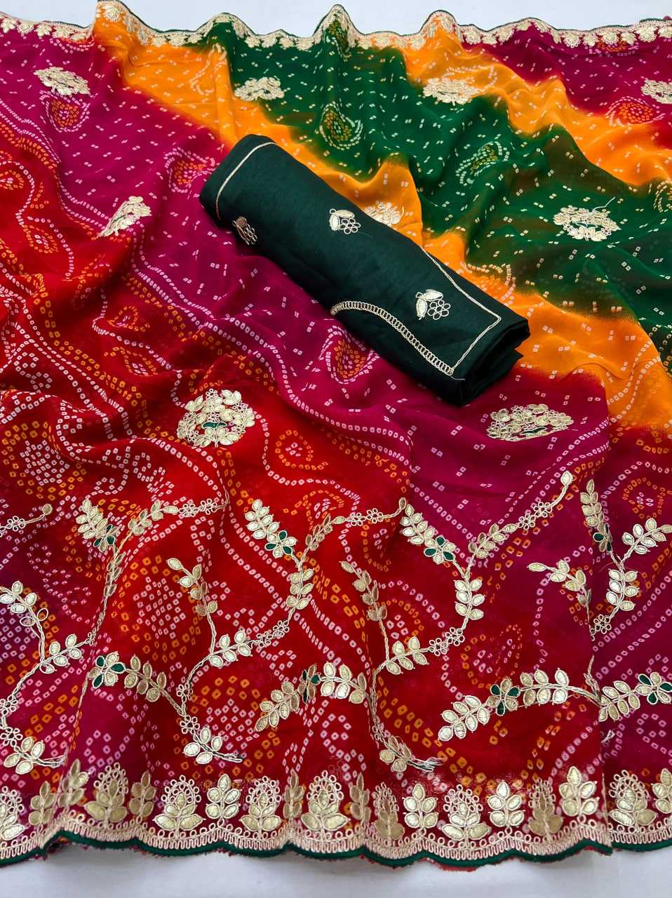 Ynf Georgette RIN128 203 Sarees Wedding Collections Festive Collections Wholesale Georgette Sarees Gota Patti Sarees Cutwork Saree Manufacturer