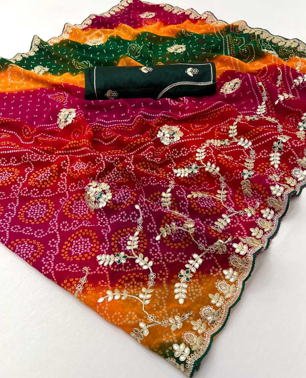 Ynf Georgette RIN128 203 Sarees Wedding Collections Festive Collections Wholesale Georgette Sarees Gota Patti Sarees Cutwork Saree Manufacturer