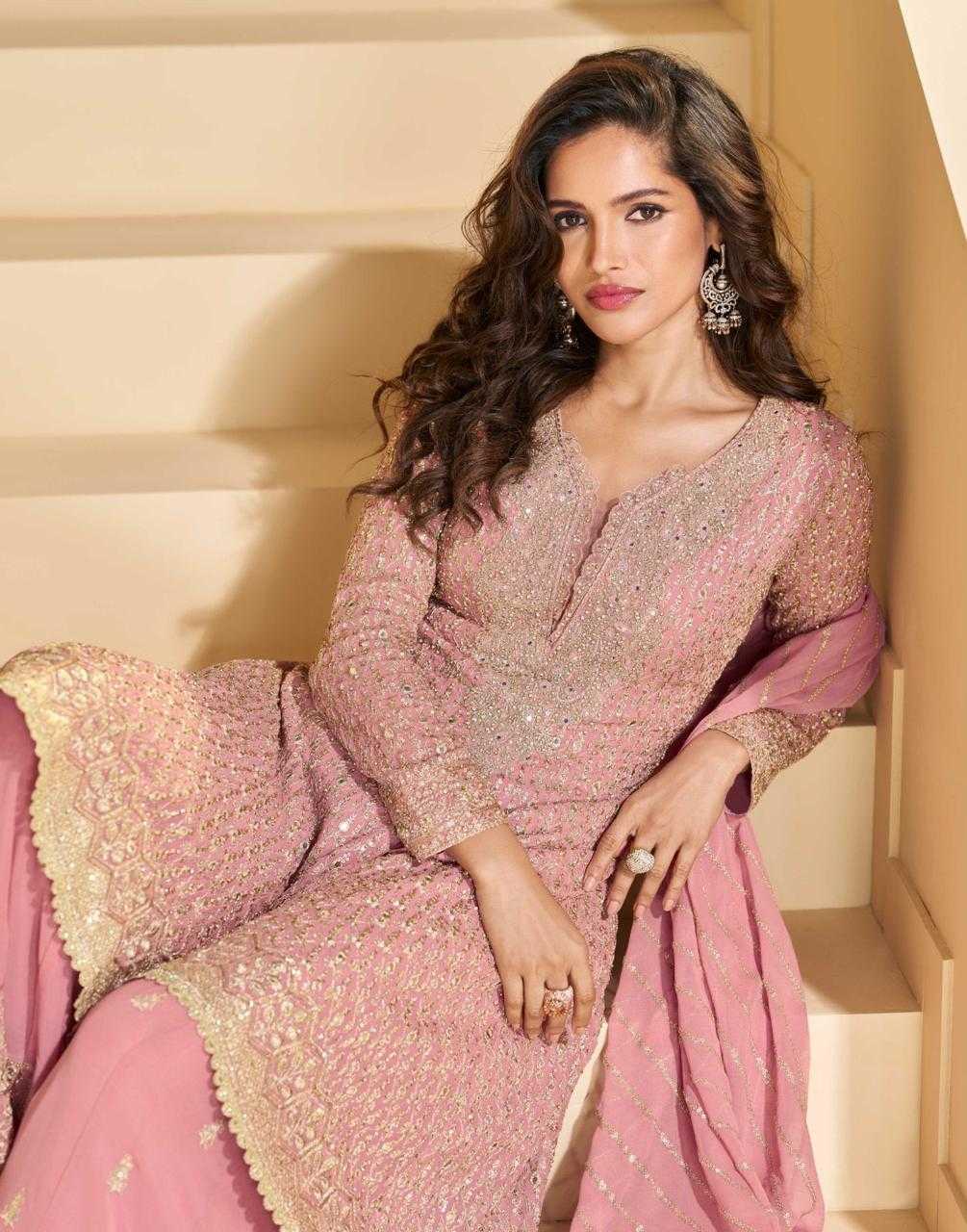 Ynf Georgette RIN184 SAYURI-ANOKHI Suits & Dresses Wedding Collections Festive Collections Wholesale Embroidery Suits Palazzo Suit Georgette Suit Manufacturer