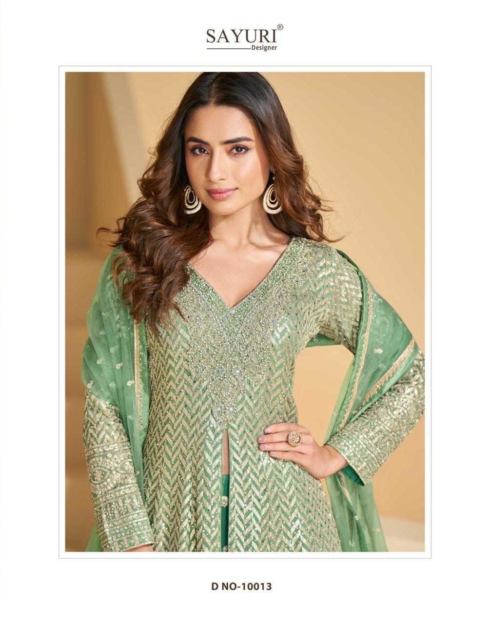 Ynf Georgette RIN184 SAYURI-ANOKHI Suits & Dresses Wedding Collections Festive Collections Wholesale Embroidery Suits Palazzo Suit Georgette Suit Manufacturer