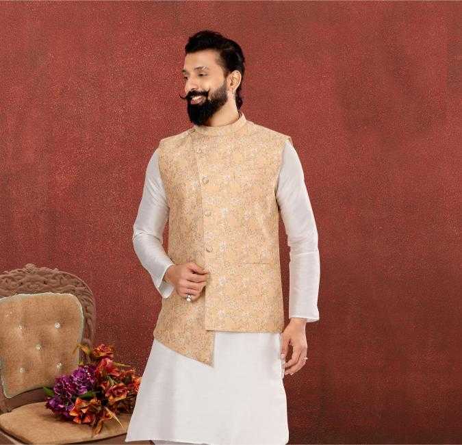 Ynf Jacquard RIN223 308B Mens Wear Wholesale Nehru Jacket Mens Ethnic Jackets Modi Jackets Manufacturer