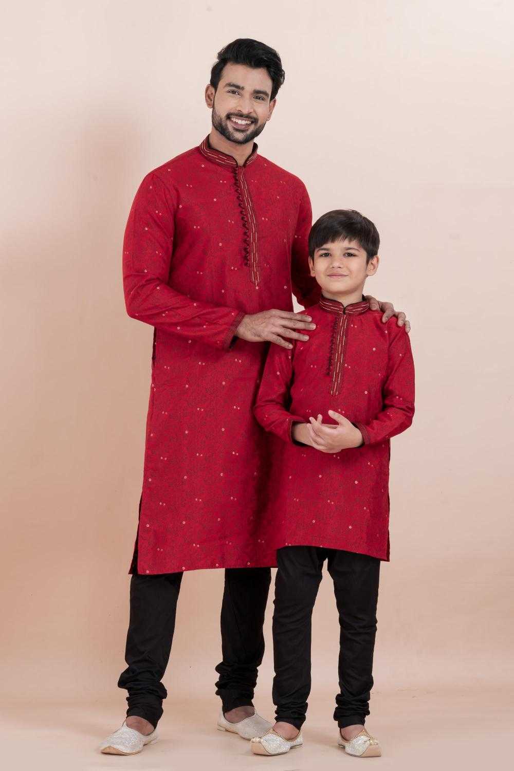 Ynf Soft Cotton Silk RIN223 1184A Mens Wear Wholesale Father Son Combo Wears Manufacturer