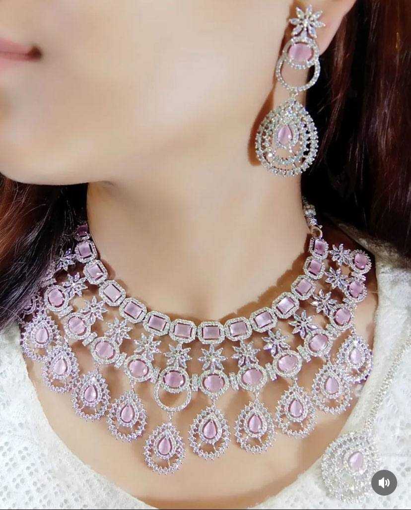Ynf AD Diamond KESH192 Womens Jewellery Wholesale AD Diamond Necklace Necklaces Set Fashion Necklace Manufacturer