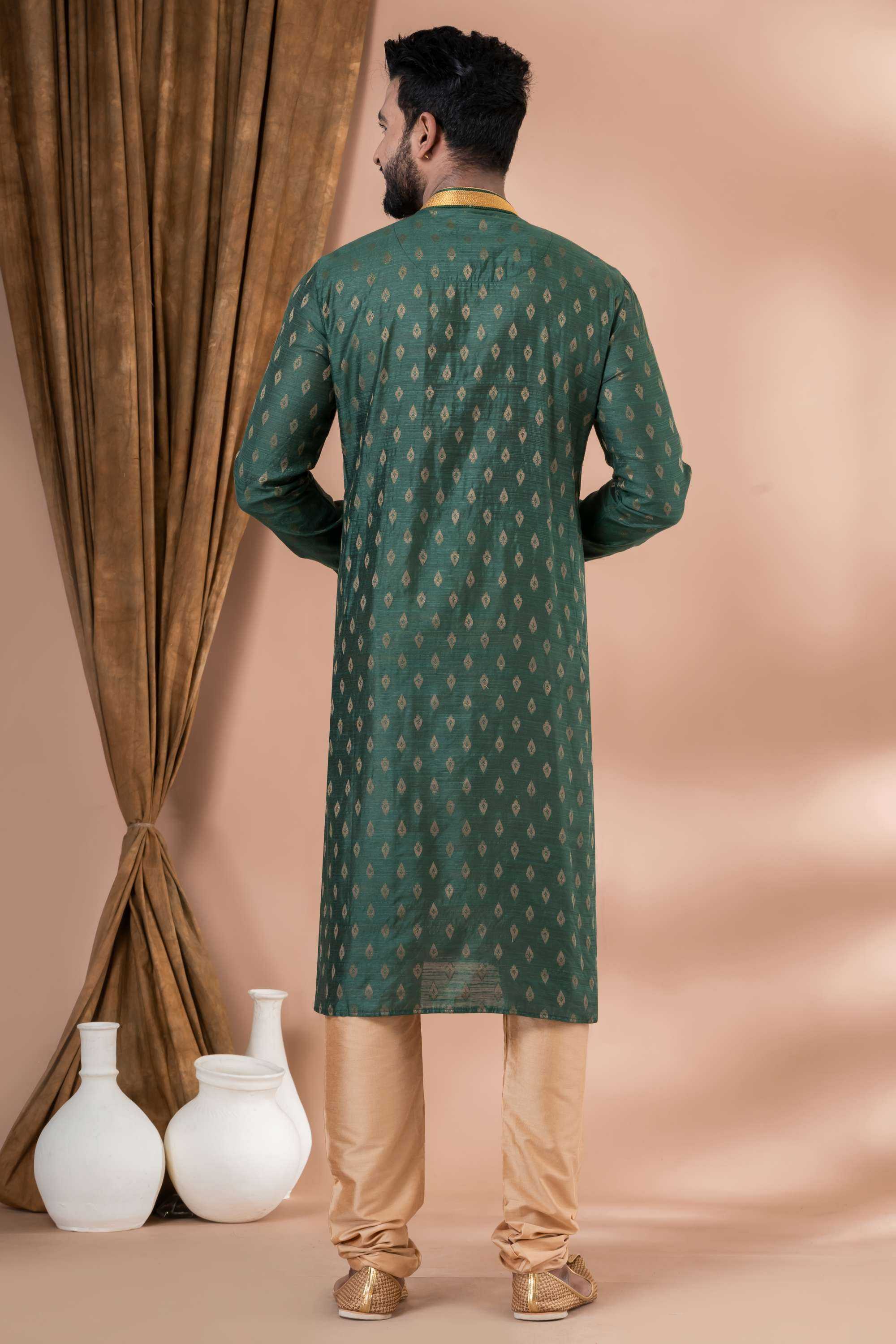 Ynf Banarasi Cotton RIN223 3425A Mens Wear Wholesale Mens Kurtas Mens Kurta Pyjama Men Wedding kurta Manufacturer
