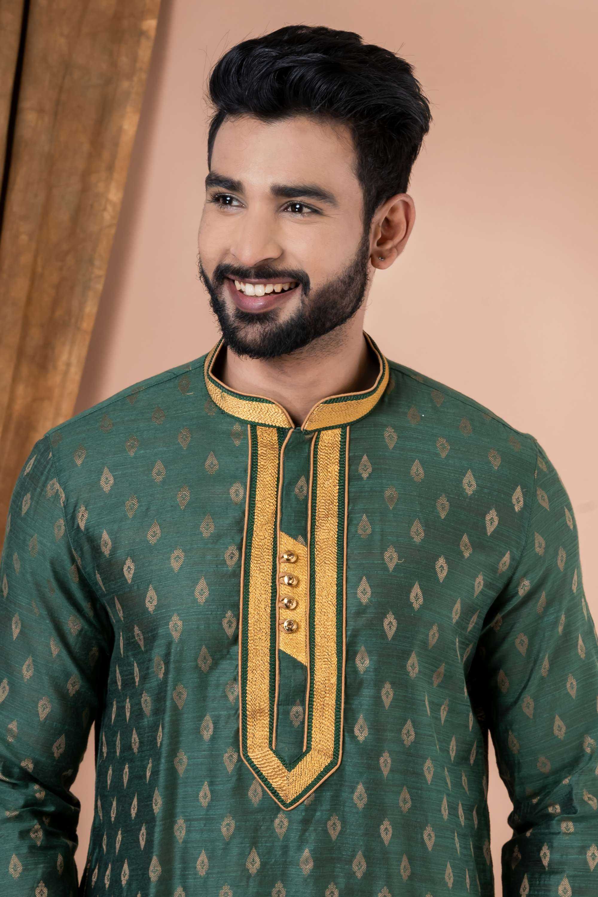 Ynf Banarasi Cotton RIN223 3425A Mens Wear Wholesale Mens Kurtas Mens Kurta Pyjama Men Wedding kurta Manufacturer