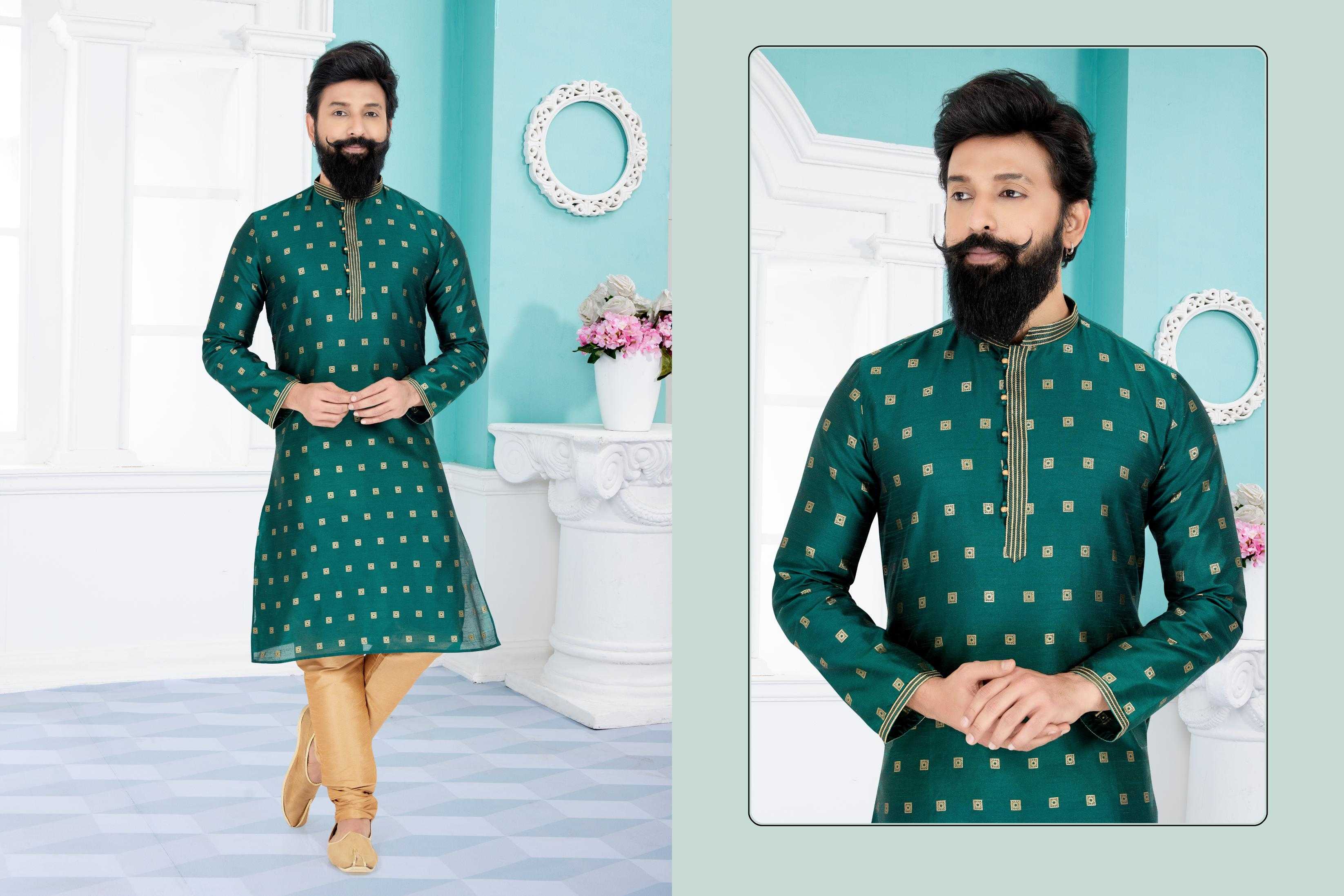Ynf Banarasi Jacquard RIN223 3076C Mens Wear Wholesale Mens Kurtas Mens Kurta Pyjama Men Wedding kurta Manufacturer