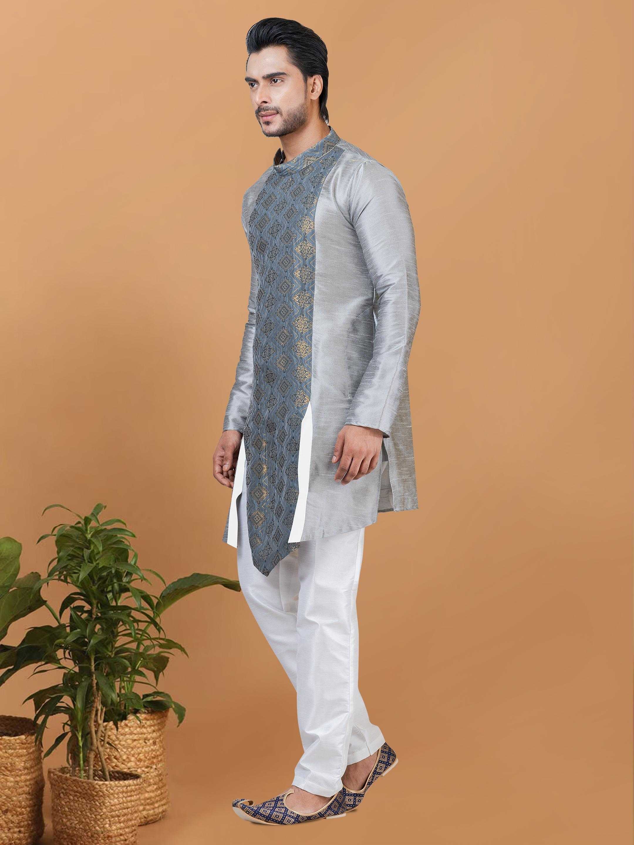Ynf Banarasi Jacquard RIN223 3220A Mens Wear Wholesale Mens Kurtas Mens Kurta Pyjama Men Wedding kurta Manufacturer