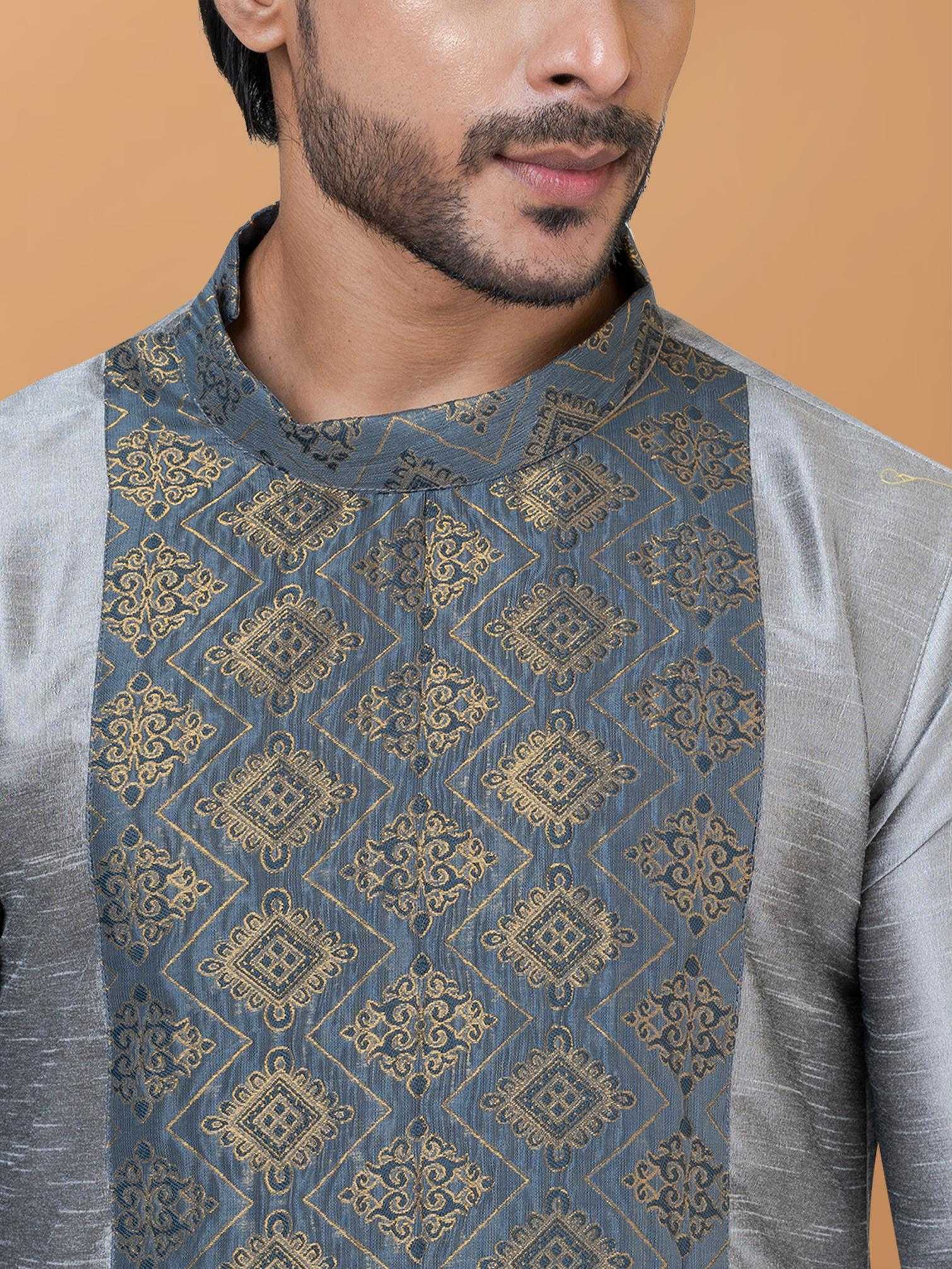 Ynf Banarasi Jacquard RIN223 3220A Mens Wear Wholesale Mens Kurtas Mens Kurta Pyjama Men Wedding kurta Manufacturer