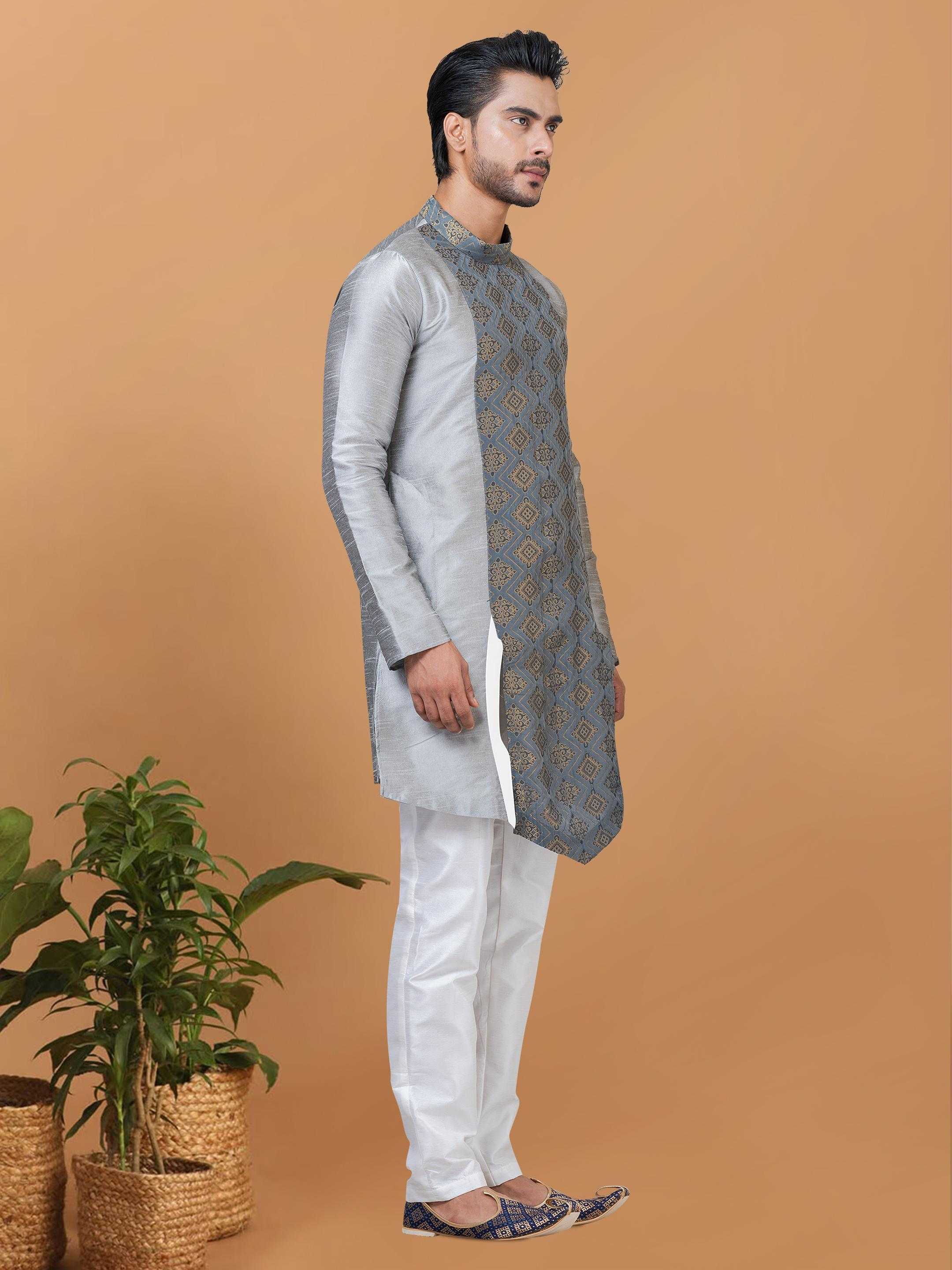 Ynf Banarasi Jacquard RIN223 3220A Mens Wear Wholesale Mens Kurtas Mens Kurta Pyjama Men Wedding kurta Manufacturer