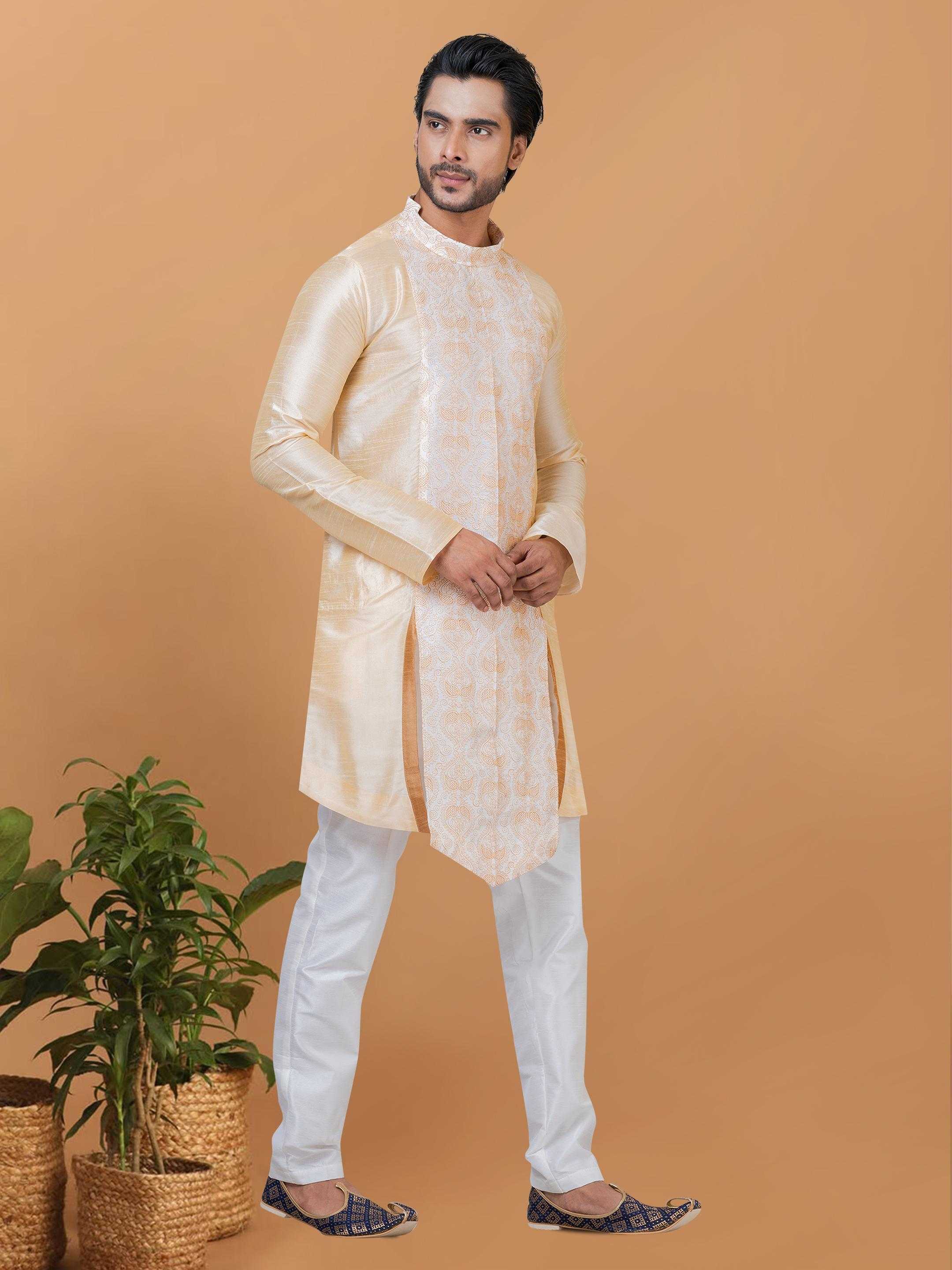 Ynf Banarasi Jacquard RIN223 3221C Mens Wear Festive Collections Wholesale Mens Kurtas Mens Kurta Pyjama Onam Collections Manufacturer