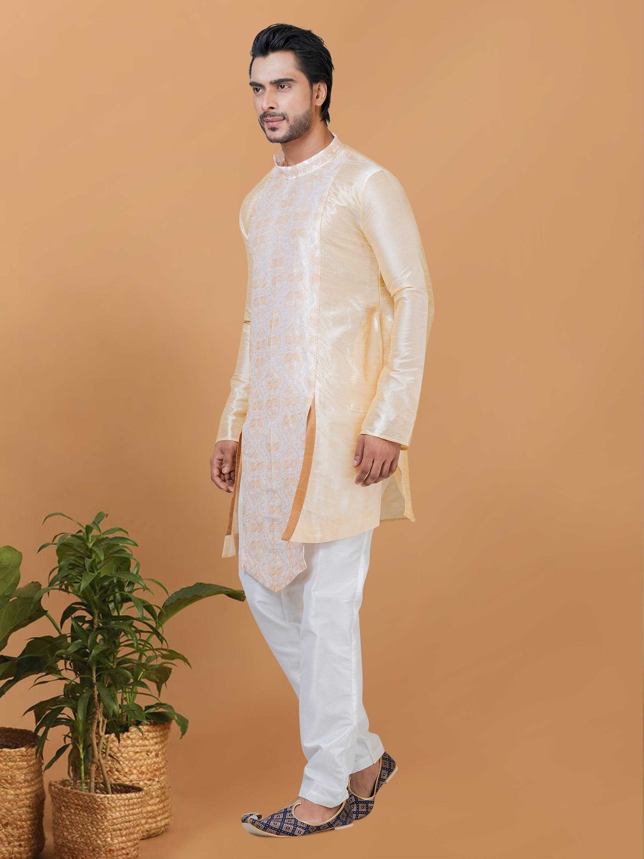 Ynf Banarasi Jacquard RIN223 3221C Mens Wear Festive Collections Wholesale Mens Kurtas Mens Kurta Pyjama Onam Collections Manufacturer