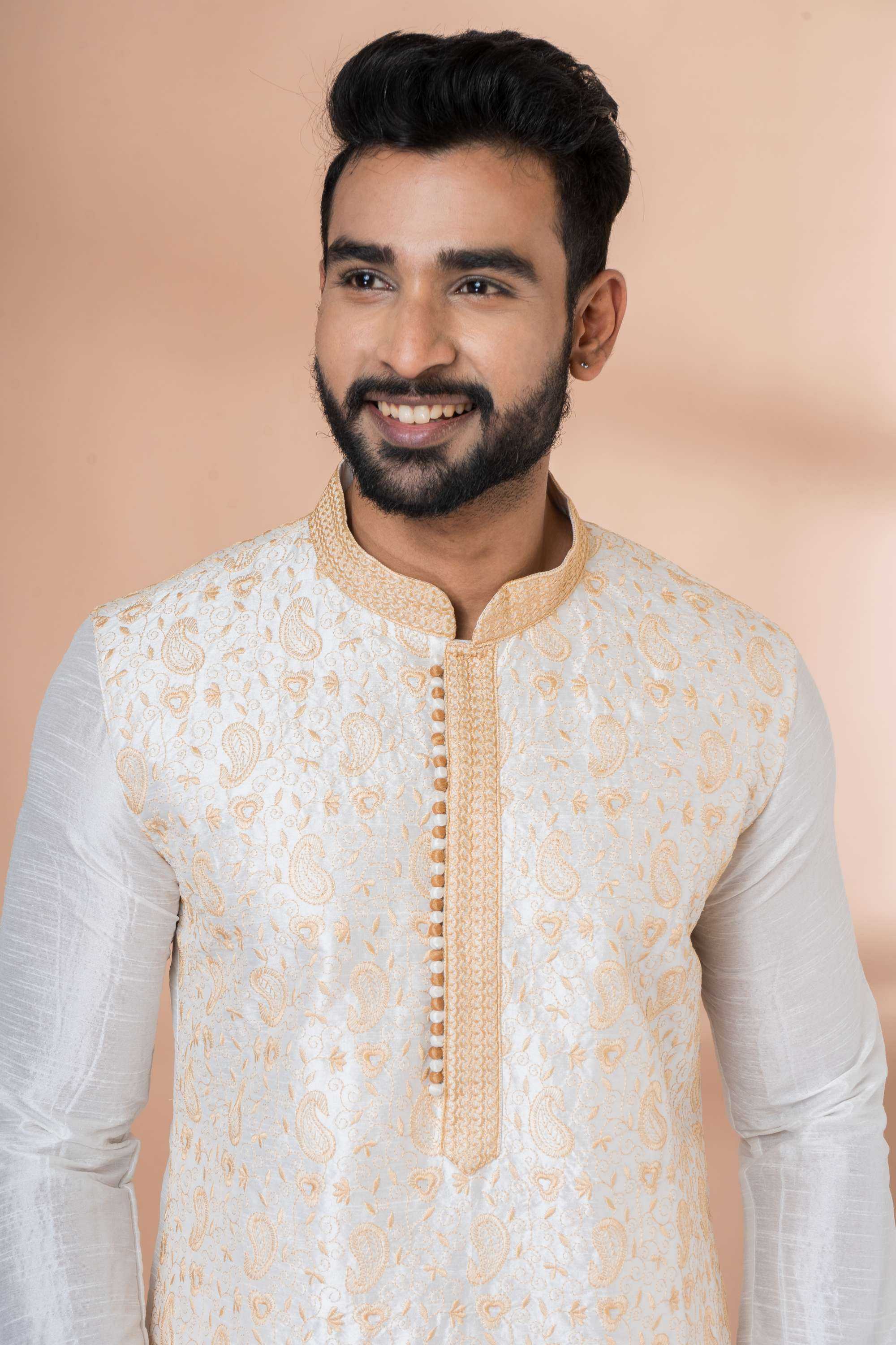 Ynf Banarasi Jacquard RIN223 3328B Mens Wear Wholesale Mens Kurtas Mens Kurta Pyjama Men Wedding kurta Manufacturer