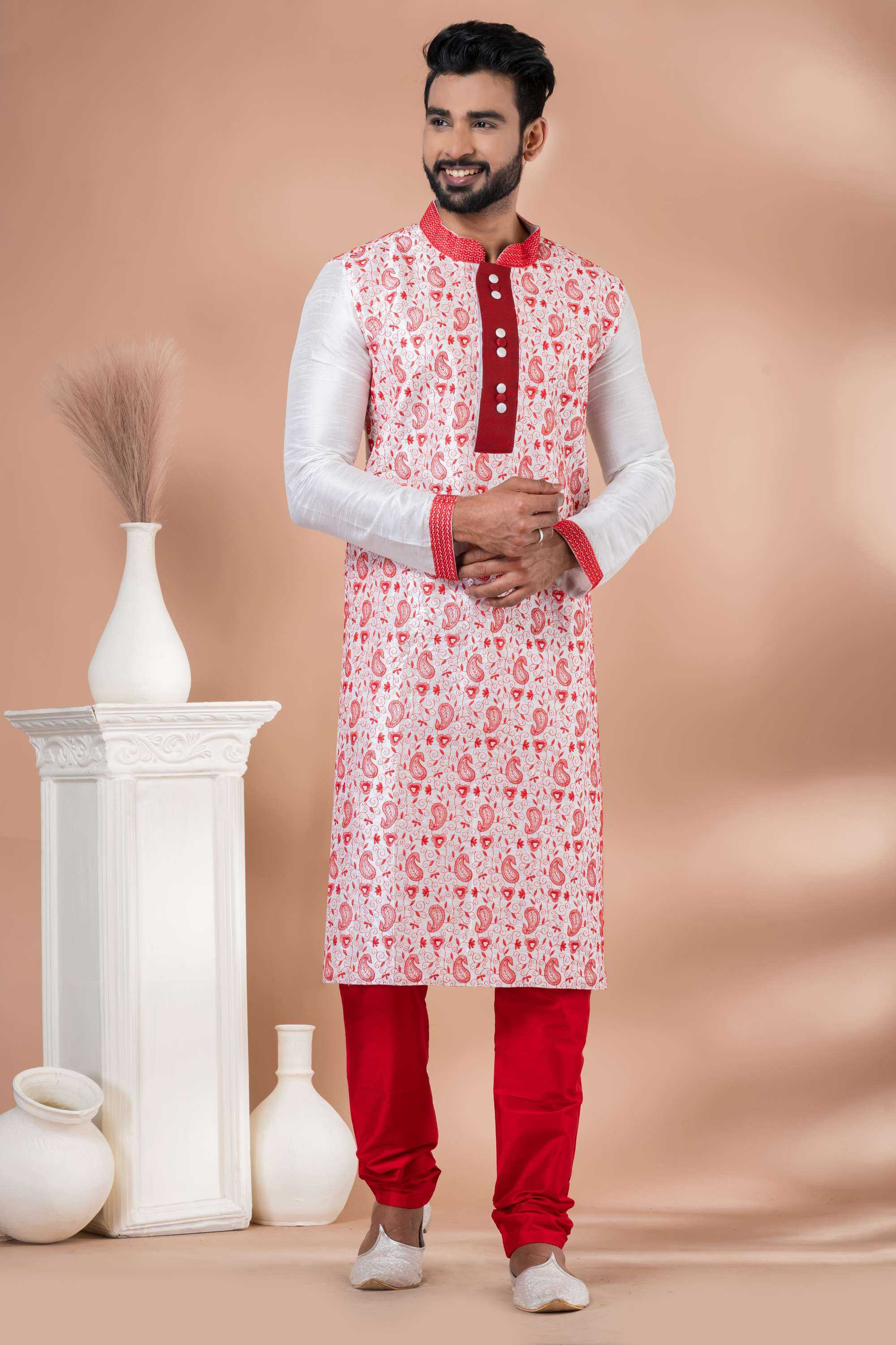 Ynf Banarasi Jacquard RIN223 3329A Mens Wear Wholesale Mens Kurtas Mens Kurta Pyjama Men Wedding kurta Manufacturer