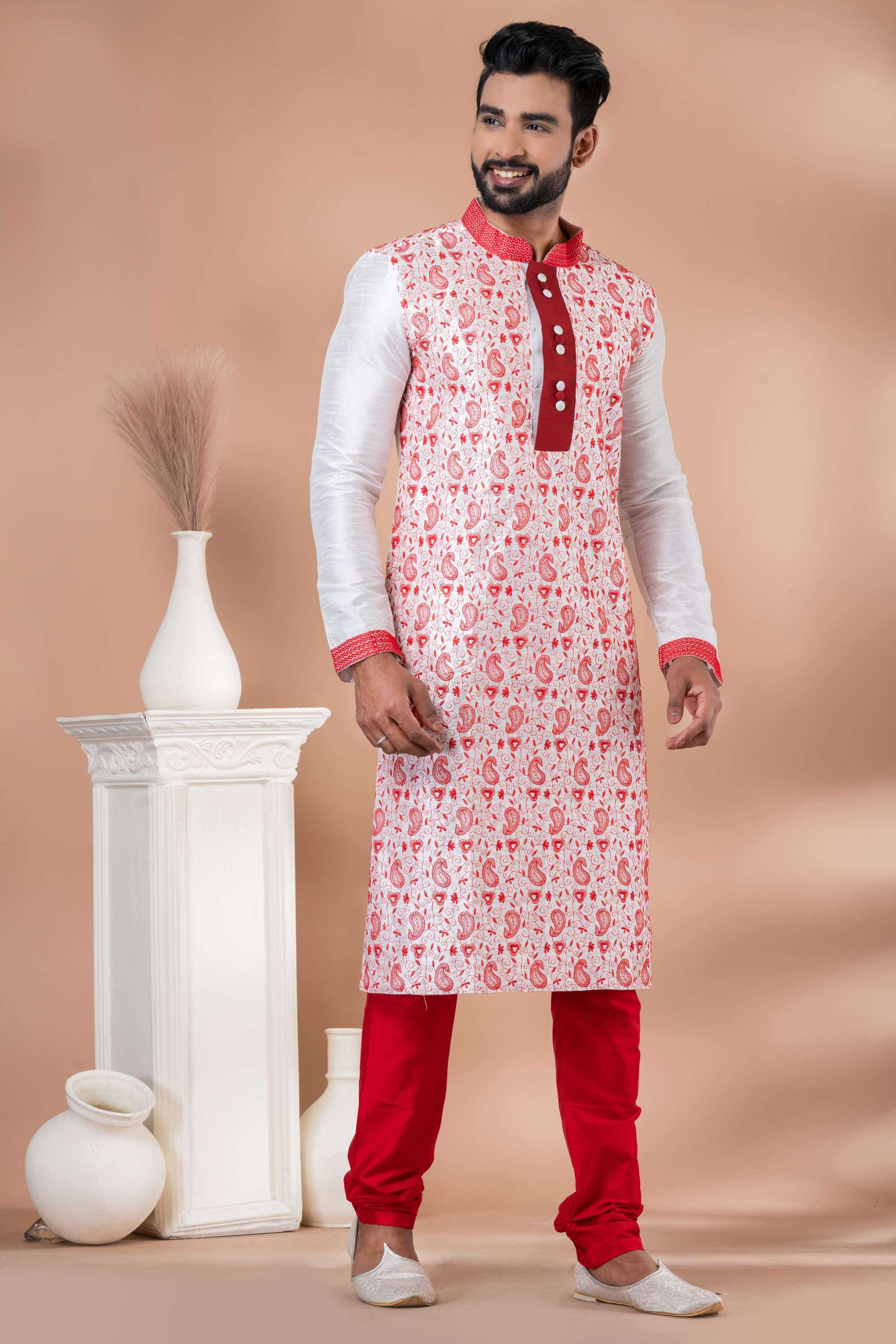 Ynf Banarasi Jacquard RIN223 3329A Mens Wear Wholesale Mens Kurtas Mens Kurta Pyjama Men Wedding kurta Manufacturer