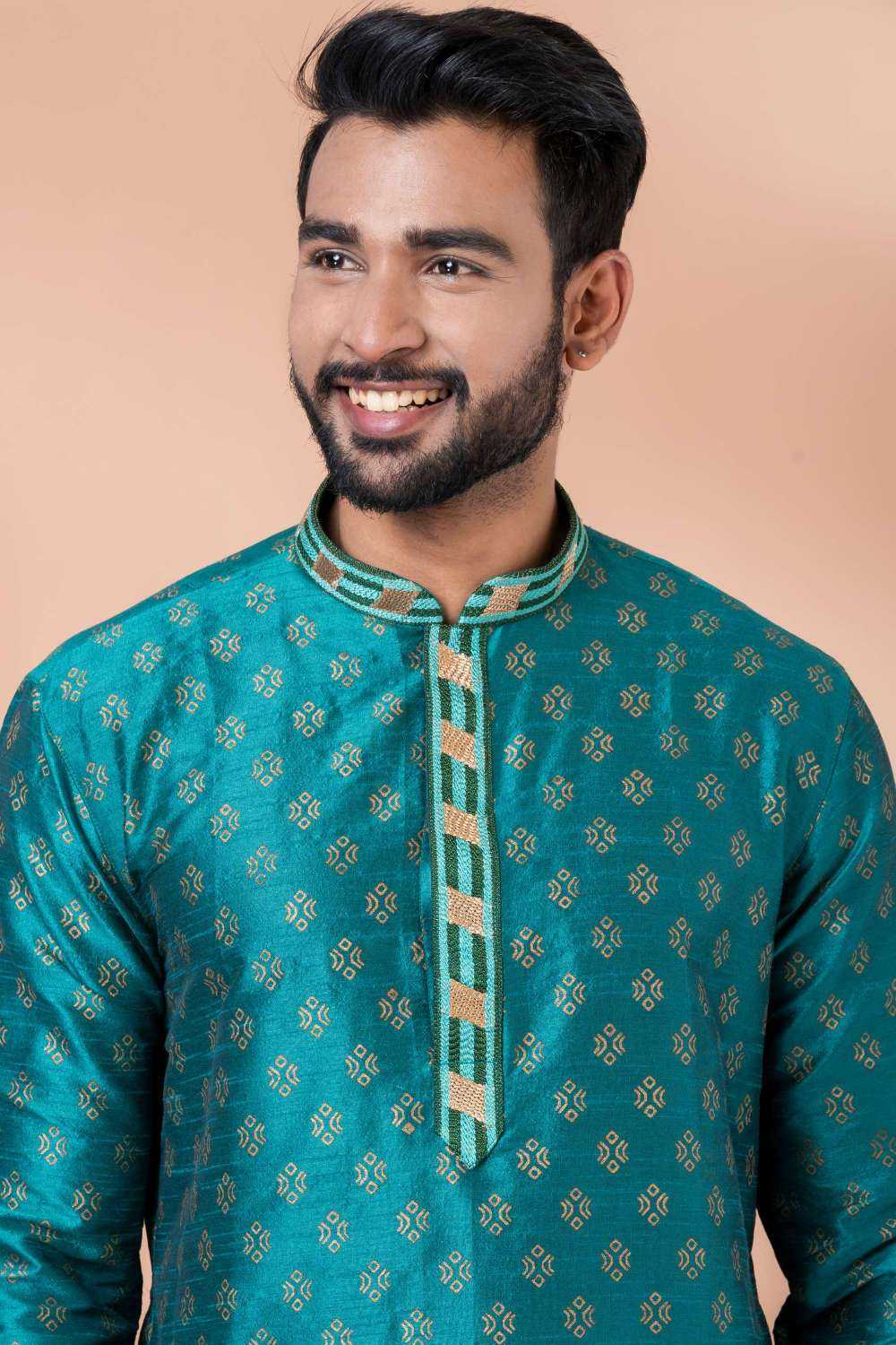 Ynf Banarasi Jacquard RIN223 3373A Mens Wear Wholesale Mens Kurtas Mens Kurta Pyjama Men Wedding kurta Manufacturer