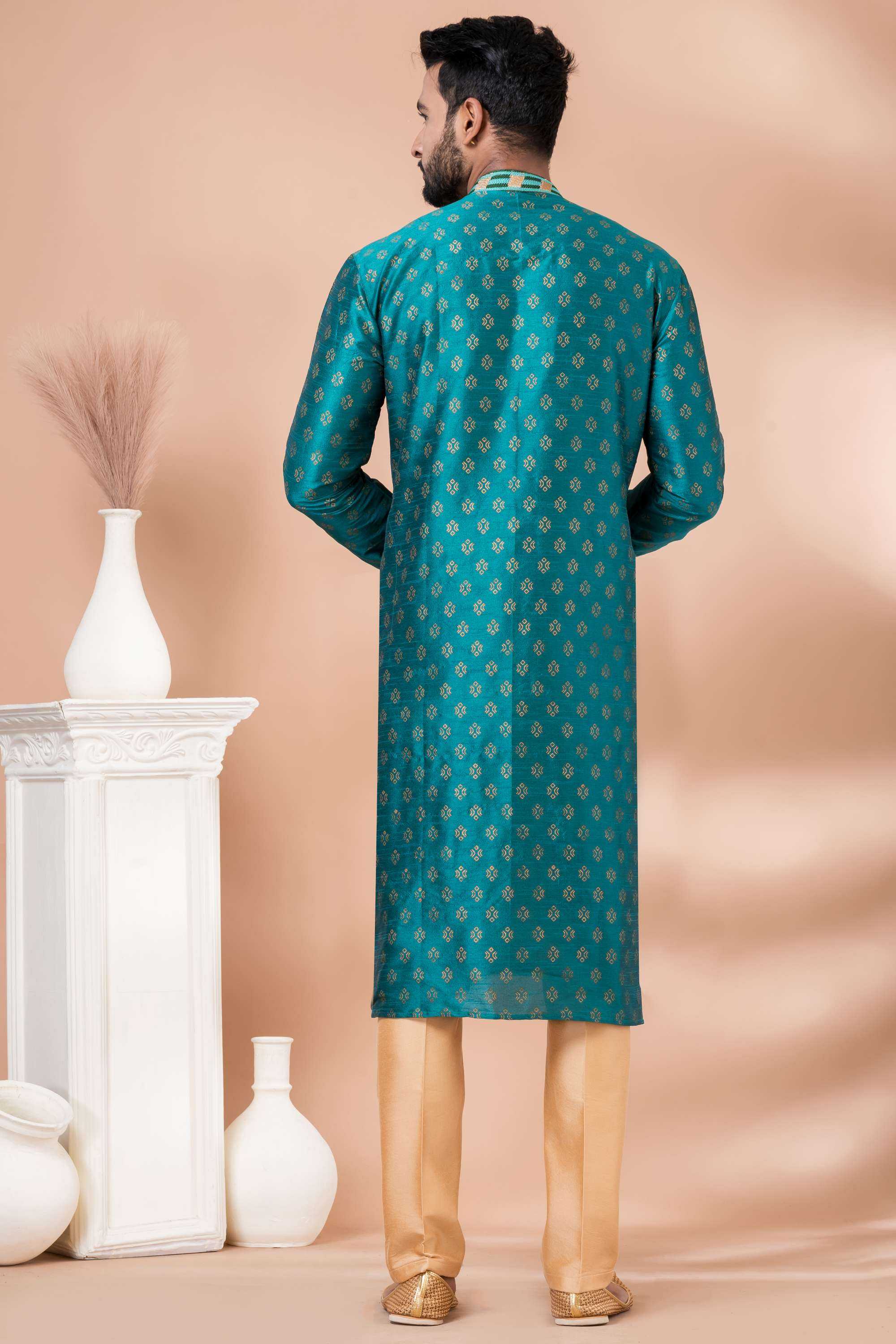 Ynf Banarasi Jacquard RIN223 3373A Mens Wear Wholesale Mens Kurtas Mens Kurta Pyjama Men Wedding kurta Manufacturer