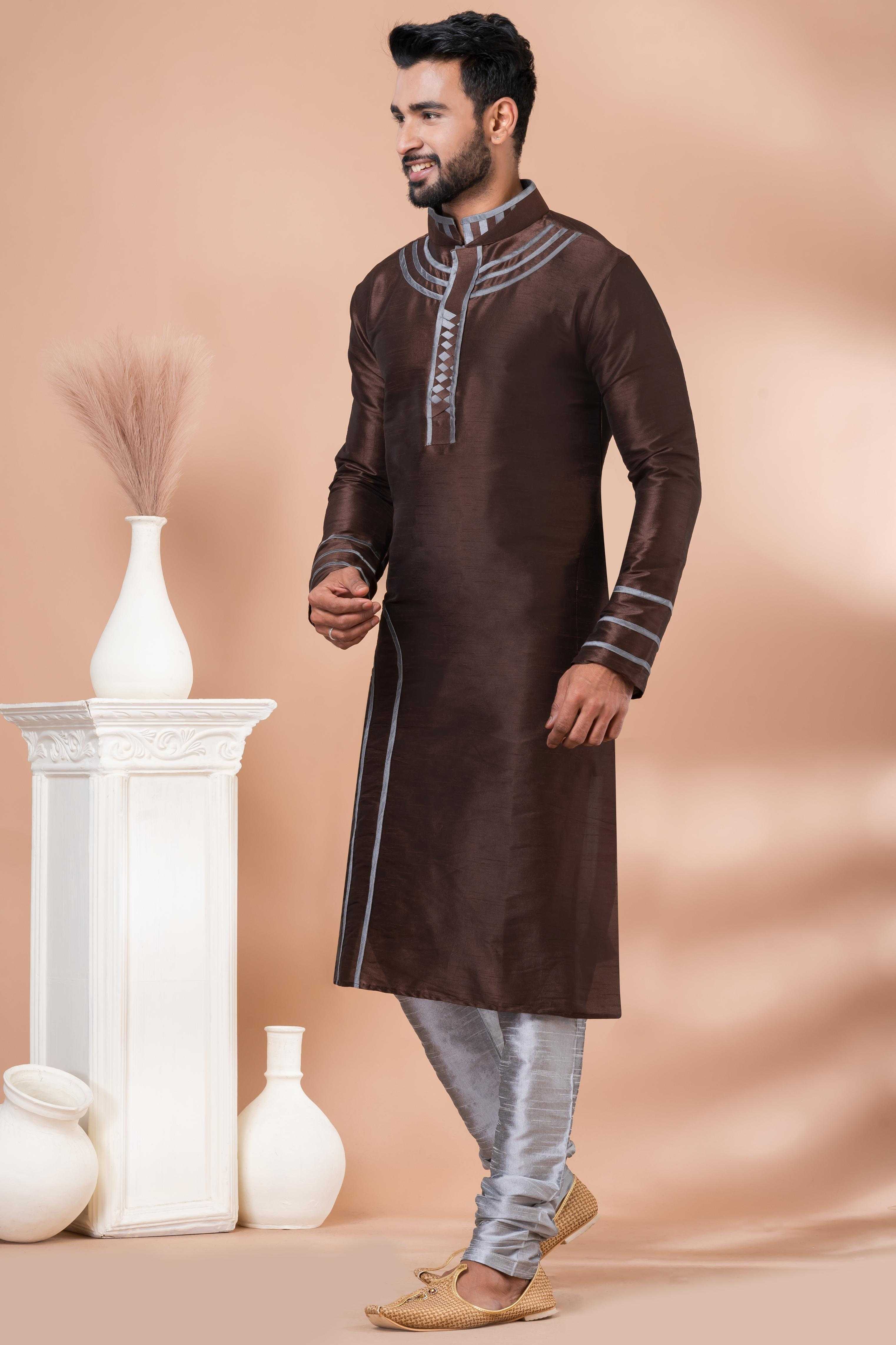 Ynf Banarasi Jacquard RIN223 3393C Mens Wear Wholesale Mens Kurtas Mens Kurta Pyjama Men Wedding kurta Manufacturer
