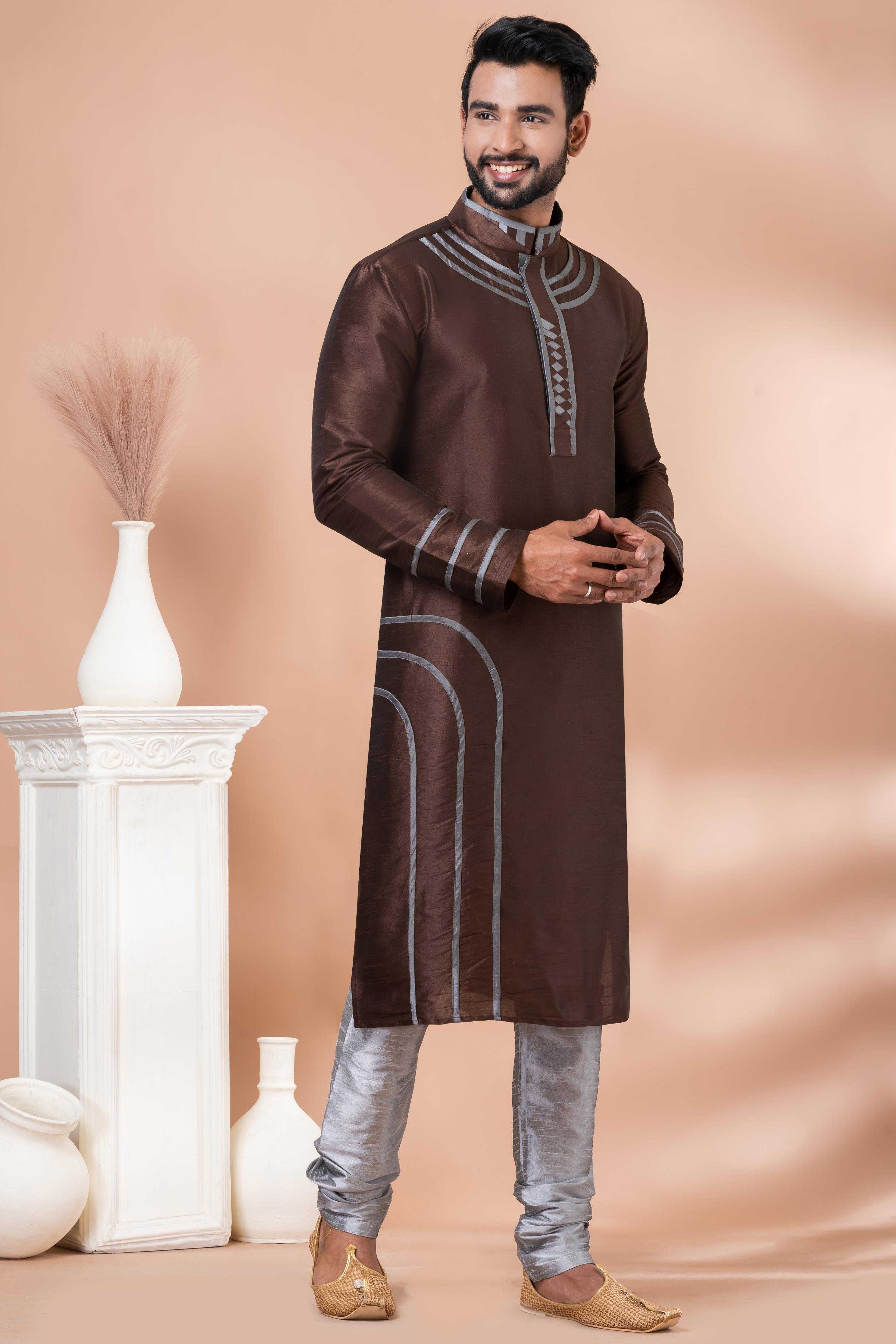 Ynf Banarasi Jacquard RIN223 3393C Mens Wear Wholesale Mens Kurtas Mens Kurta Pyjama Men Wedding kurta Manufacturer