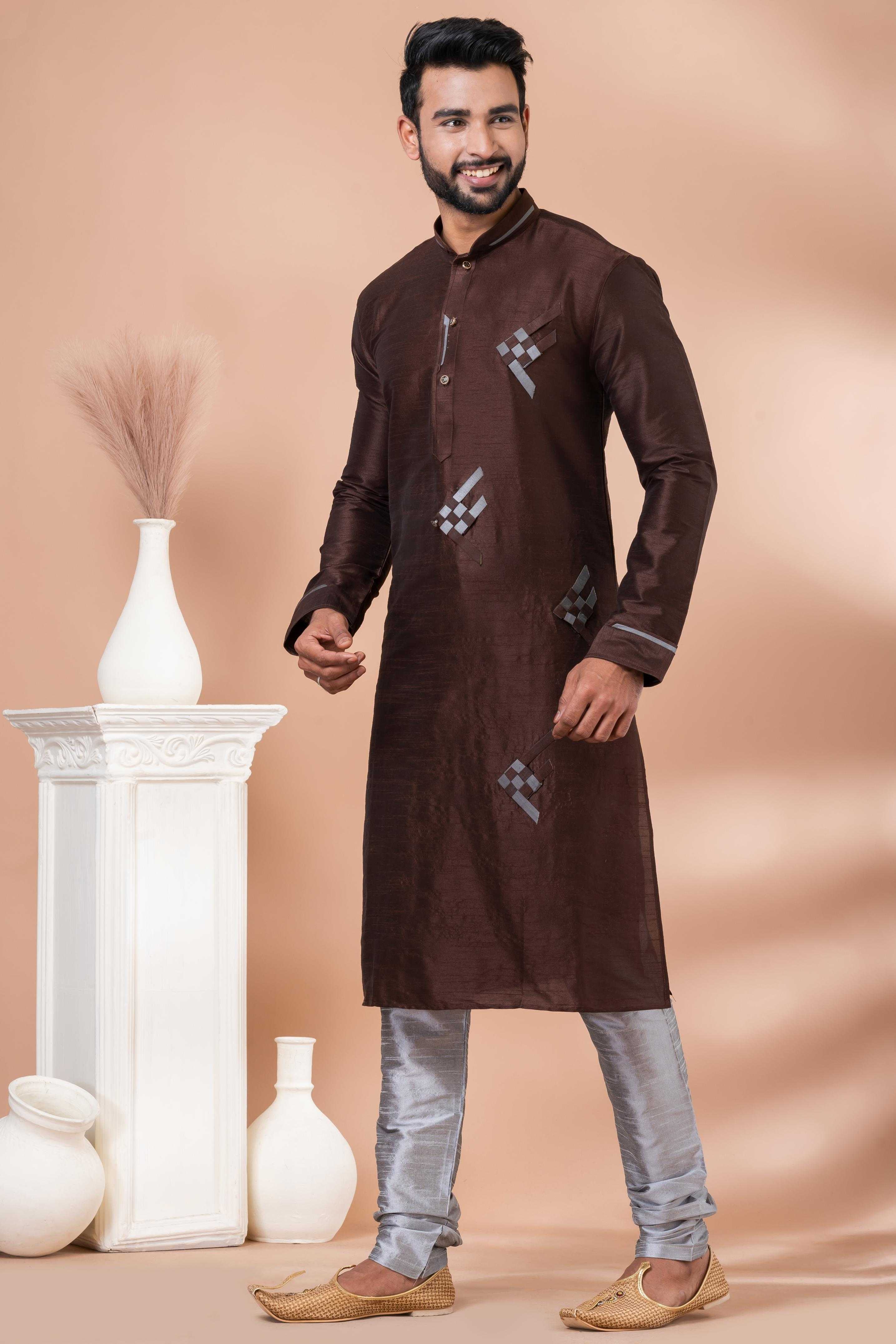 Ynf Banarasi Jacquard RIN223 3394C Mens Wear Wholesale Mens Kurtas Mens Kurta Pyjama Men Wedding kurta Manufacturer