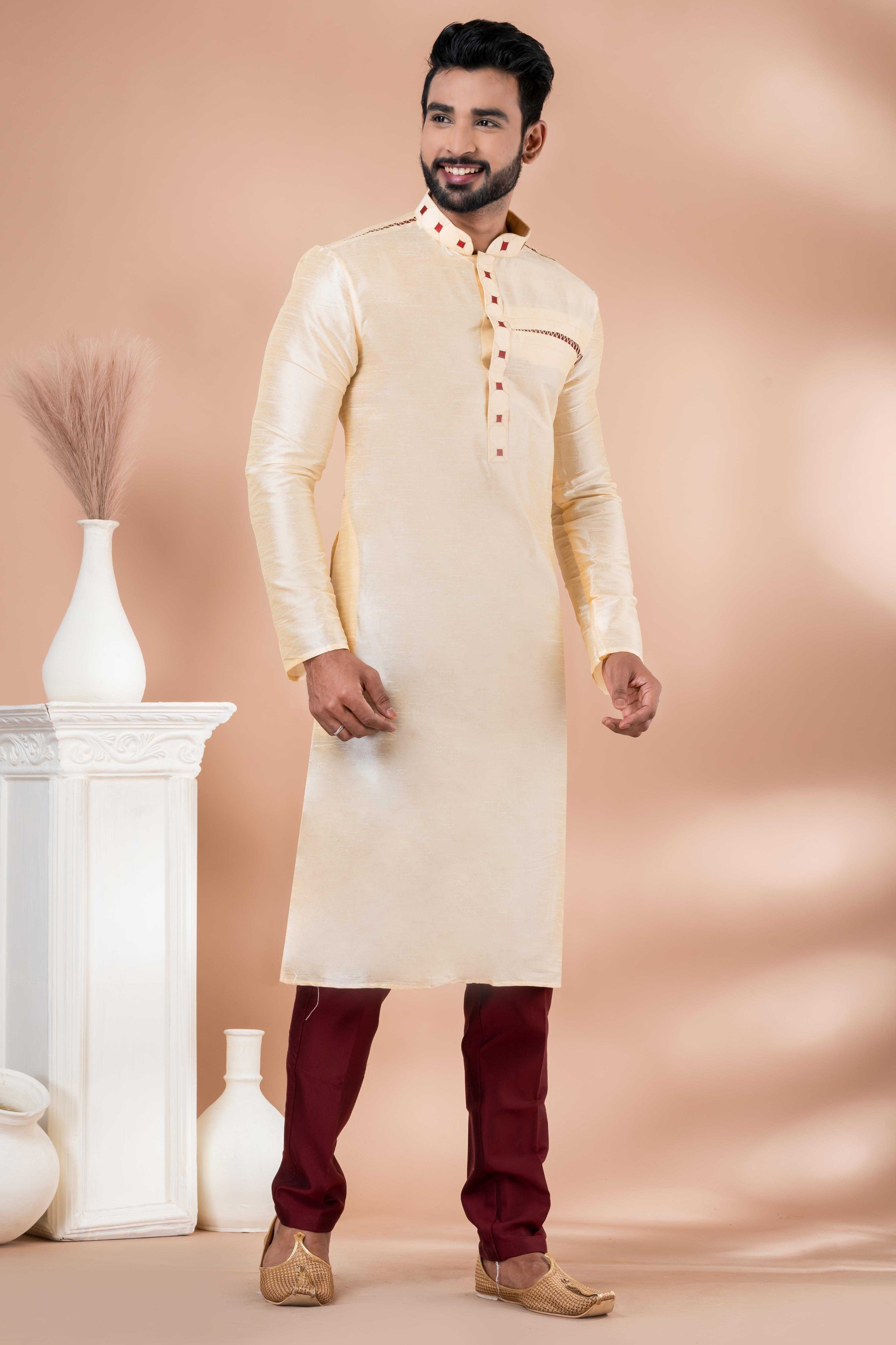 Ynf Banarasi Jacquard RIN223 3395C Mens Wear Festive Collections Wholesale Mens Kurtas Mens Kurta Pyjama Onam Collections Manufacturer