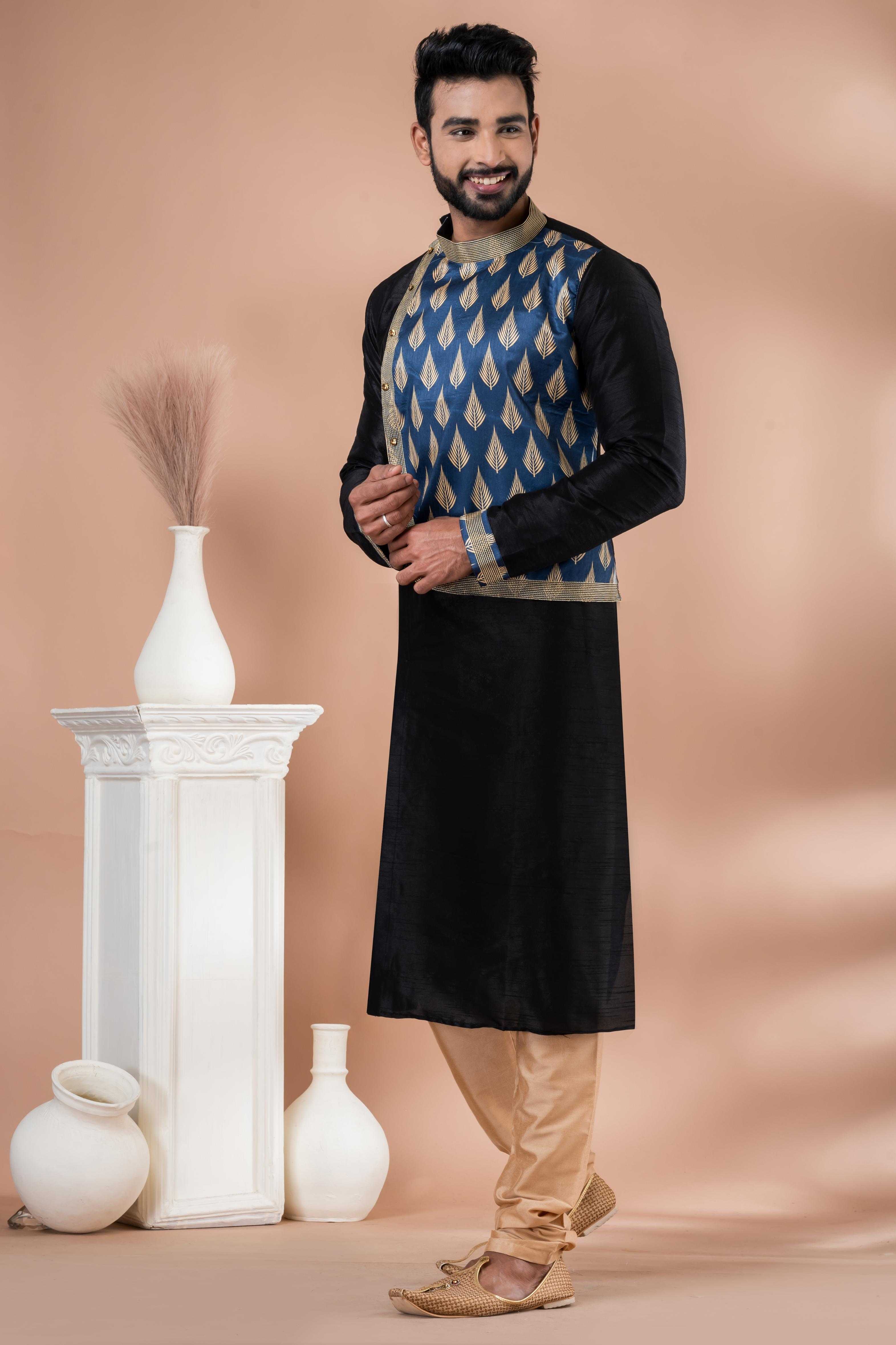 Ynf Banarasi Jacquard RIN223 3396A Mens Wear Wholesale Mens Kurtas Mens Kurta Pyjama Men Wedding kurta Manufacturer