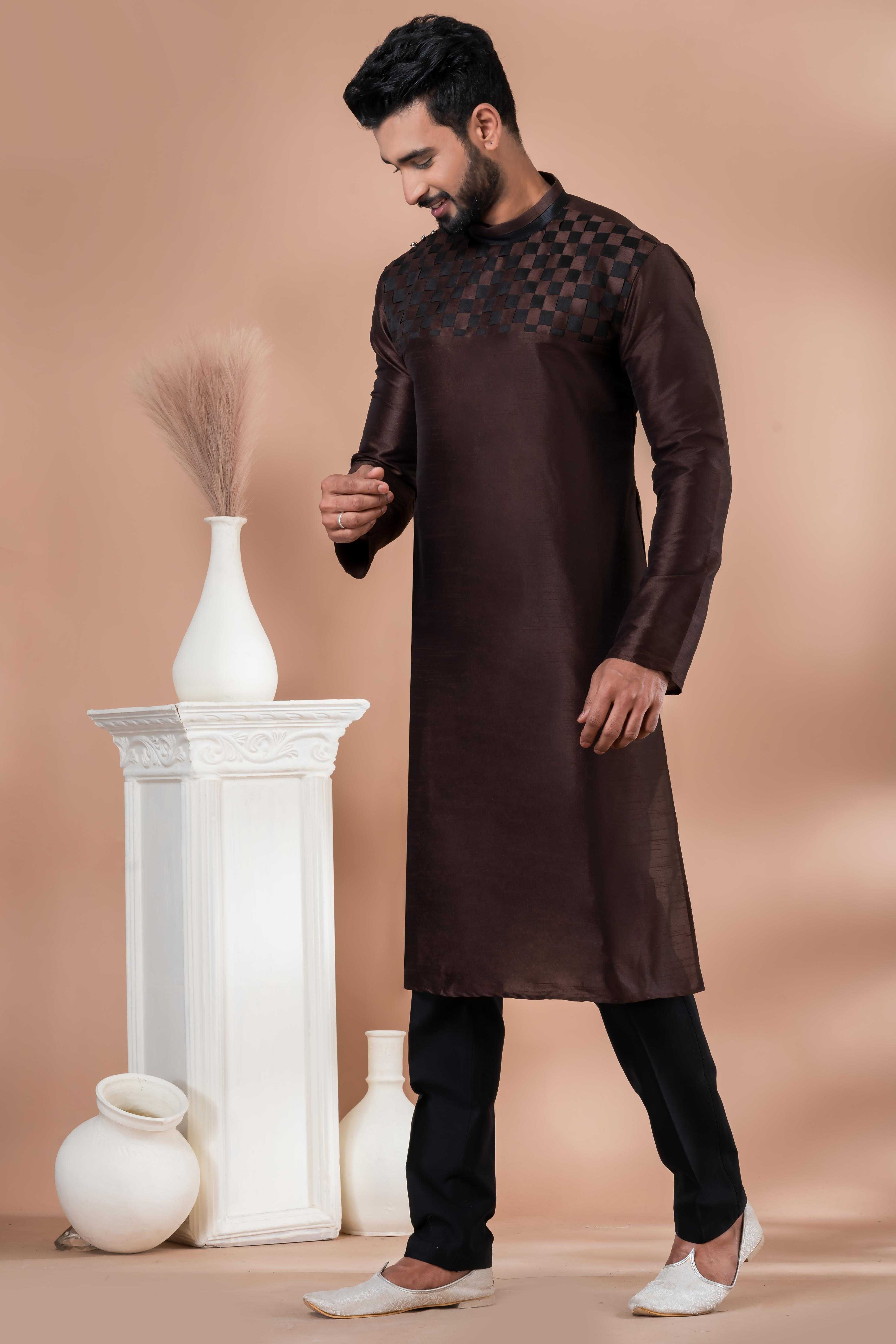 Ynf Banarasi Jacquard RIN223 3397C Mens Wear Wholesale Mens Kurtas Mens Kurta Pyjama Men Wedding kurta Manufacturer