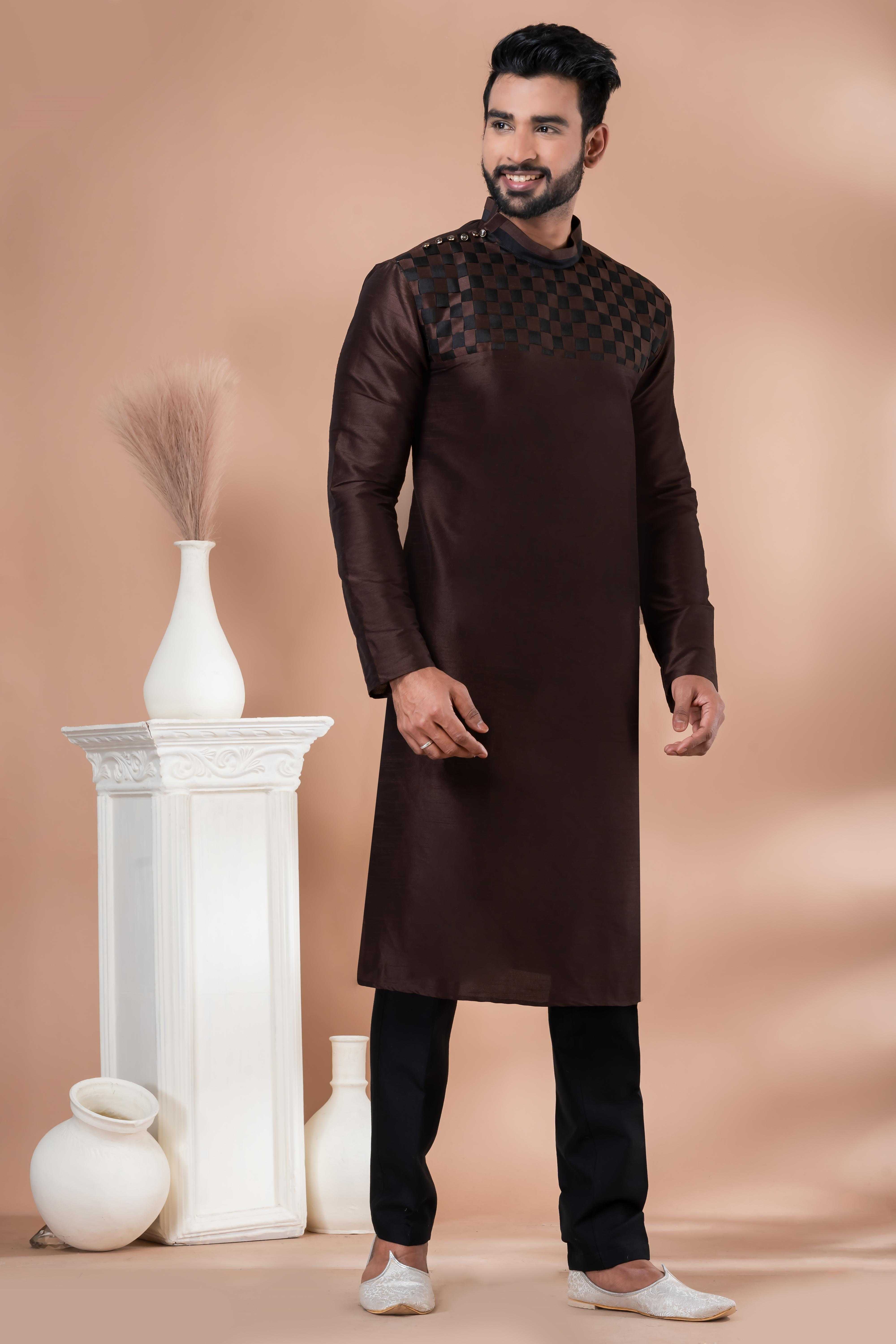 Ynf Banarasi Jacquard RIN223 3397C Mens Wear Wholesale Mens Kurtas Mens Kurta Pyjama Men Wedding kurta Manufacturer