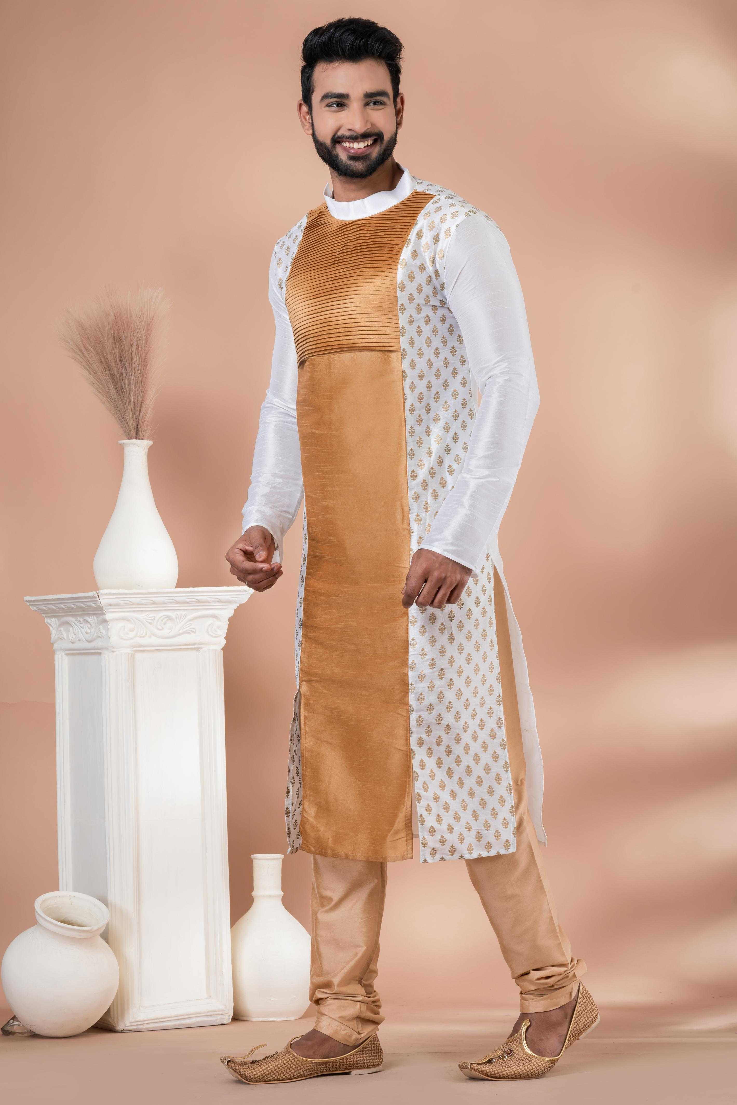 Ynf Banarasi Jacquard RIN223 3398A Mens Wear Festive Collections Wholesale Mens Kurtas Mens Kurta Pyjama Onam Collections Manufacturer