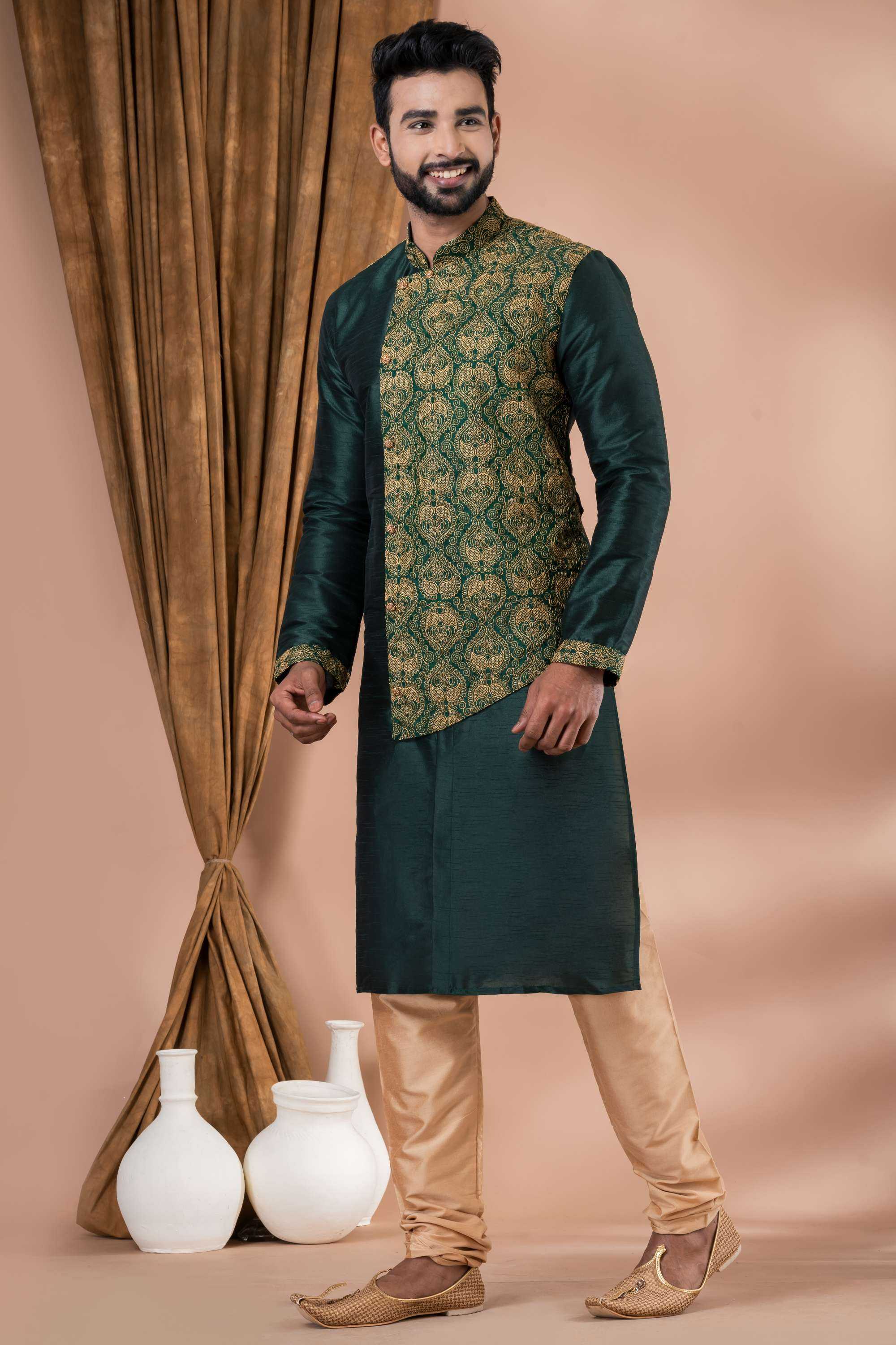 Ynf Banarasi Jacquard RIN223 3426A Mens Wear Wholesale Mens Kurtas Mens Kurta Pyjama Men Wedding kurta Manufacturer