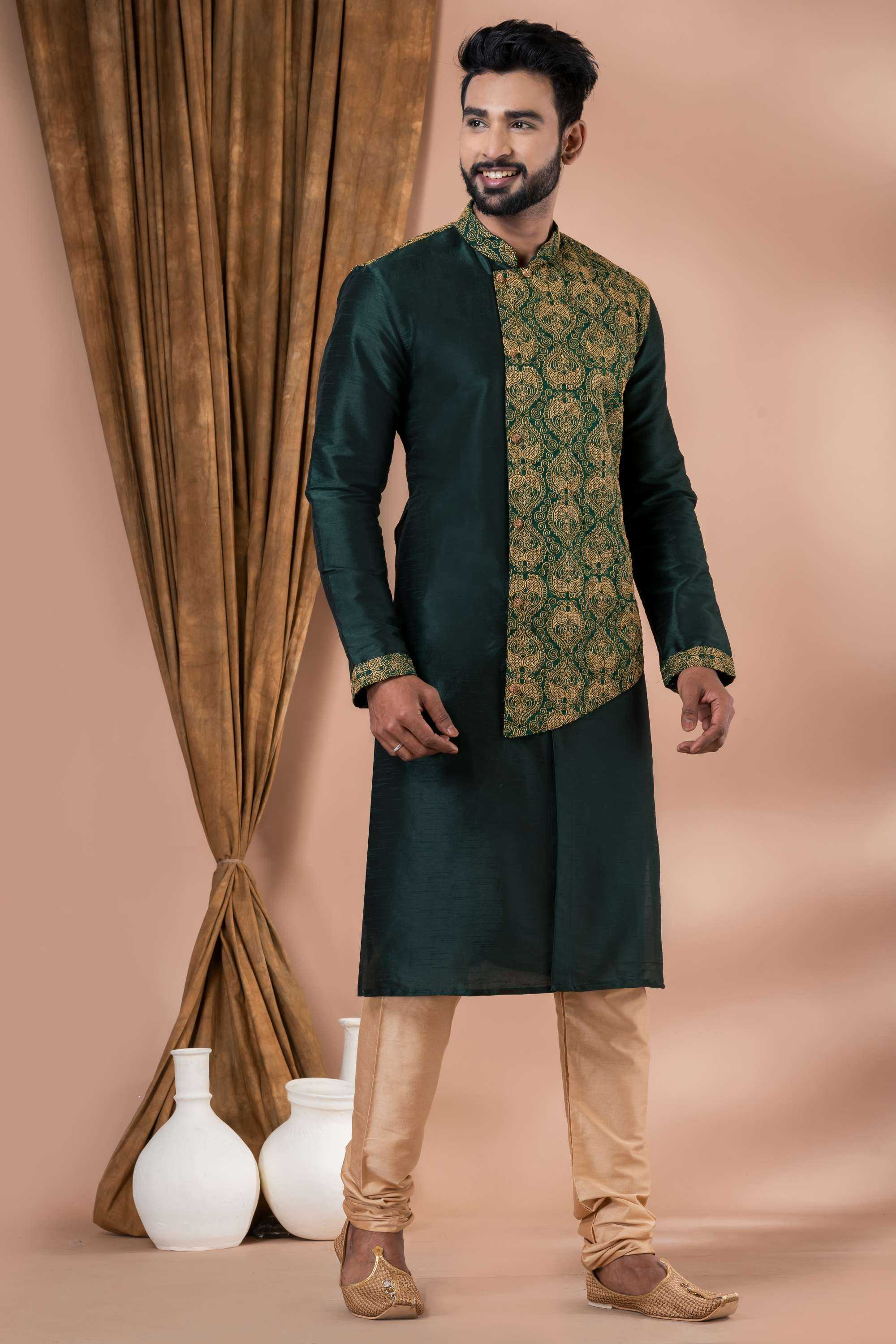 Ynf Banarasi Jacquard RIN223 3426A Mens Wear Wholesale Mens Kurtas Mens Kurta Pyjama Men Wedding kurta Manufacturer