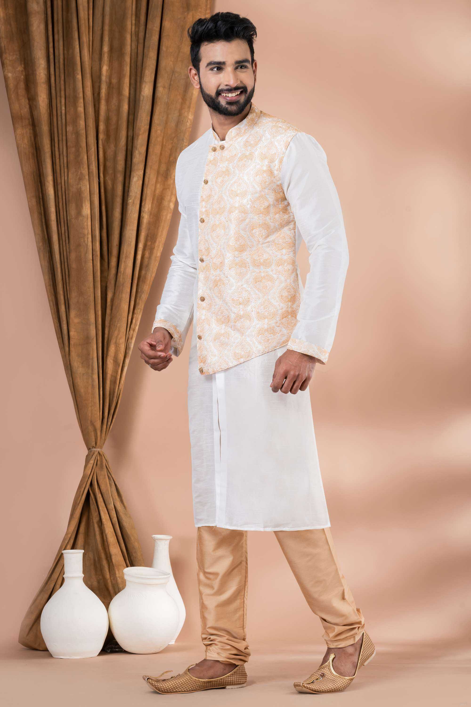 Ynf Banarasi Jacquard RIN223 3427B Mens Wear Wholesale Mens Kurtas Mens Kurta Pyjama Men Wedding kurta Manufacturer