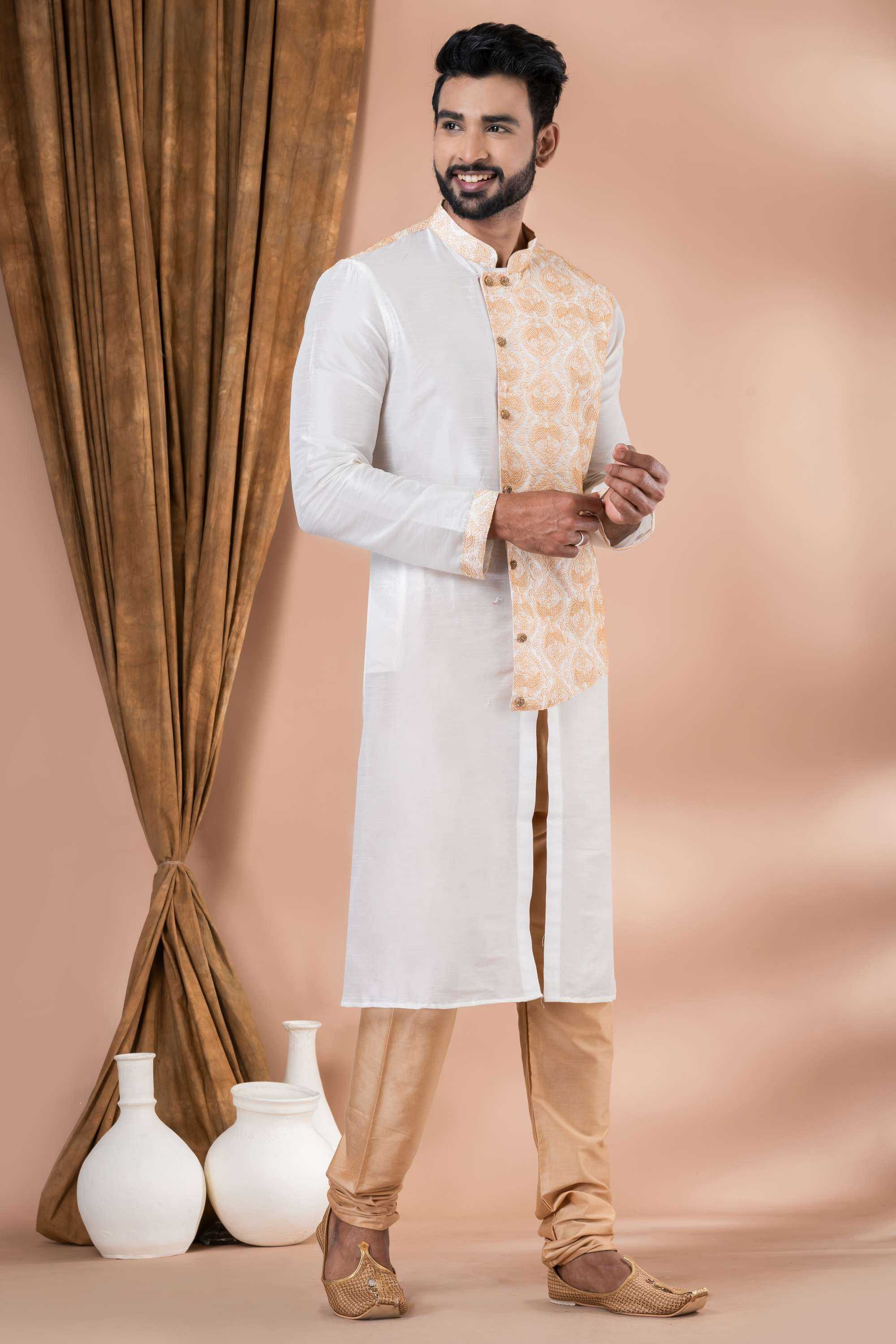Ynf Banarasi Jacquard RIN223 3427B Mens Wear Wholesale Mens Kurtas Mens Kurta Pyjama Men Wedding kurta Manufacturer