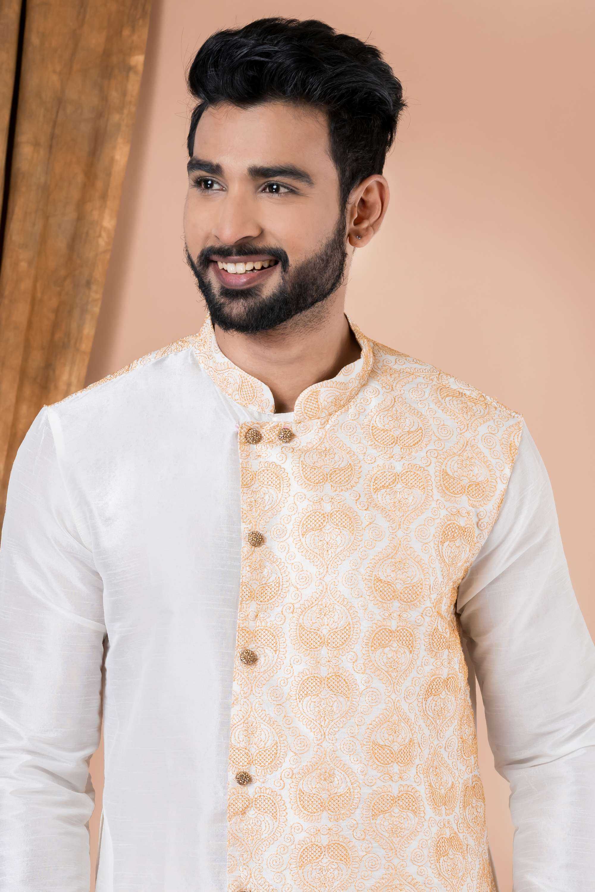 Ynf Banarasi Jacquard RIN223 3427B Mens Wear Wholesale Mens Kurtas Mens Kurta Pyjama Men Wedding kurta Manufacturer