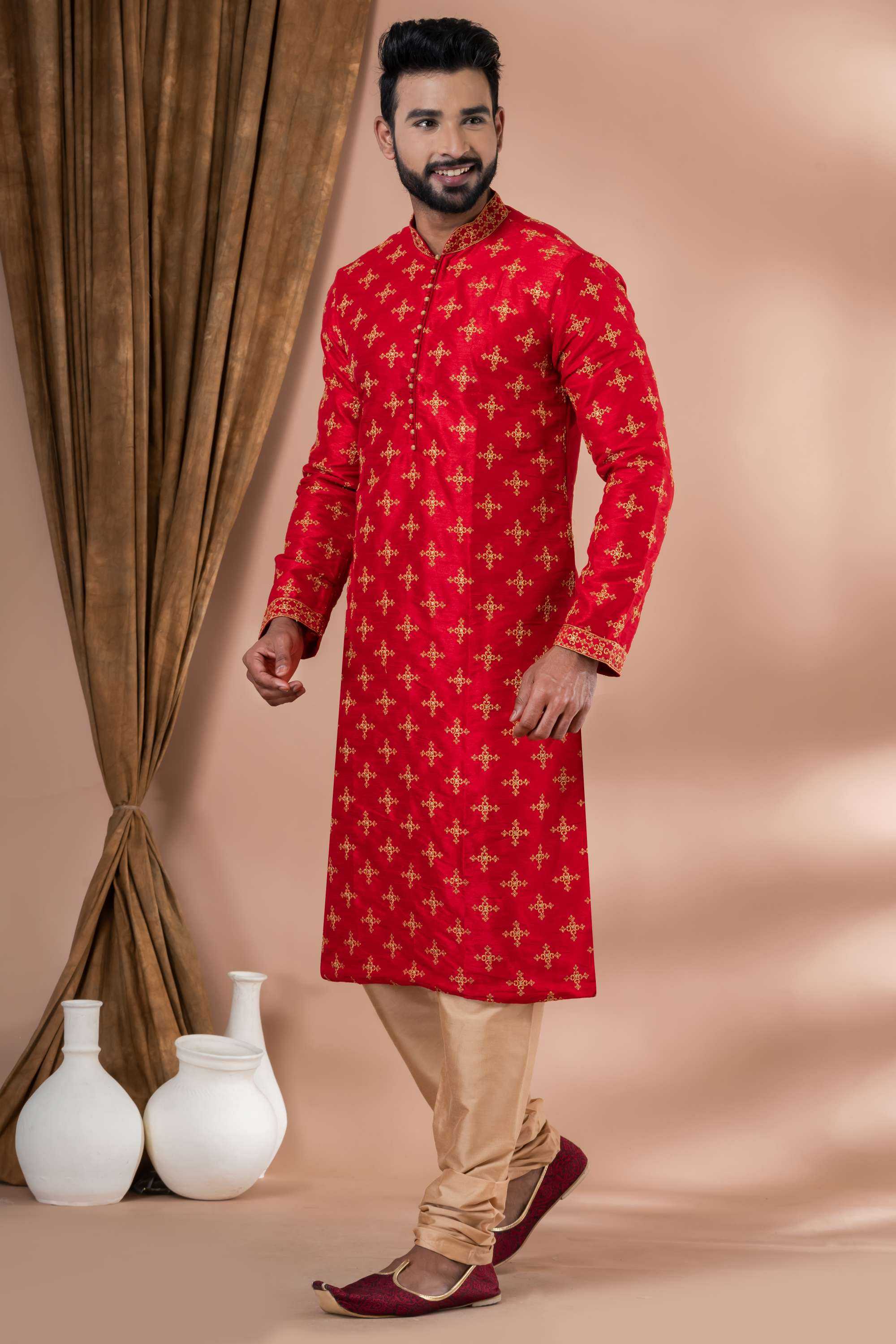 Ynf Banarasi Jacquard RIN223 3428A Mens Wear Wholesale Mens Kurtas Mens Kurta Pyjama Men Wedding kurta Manufacturer