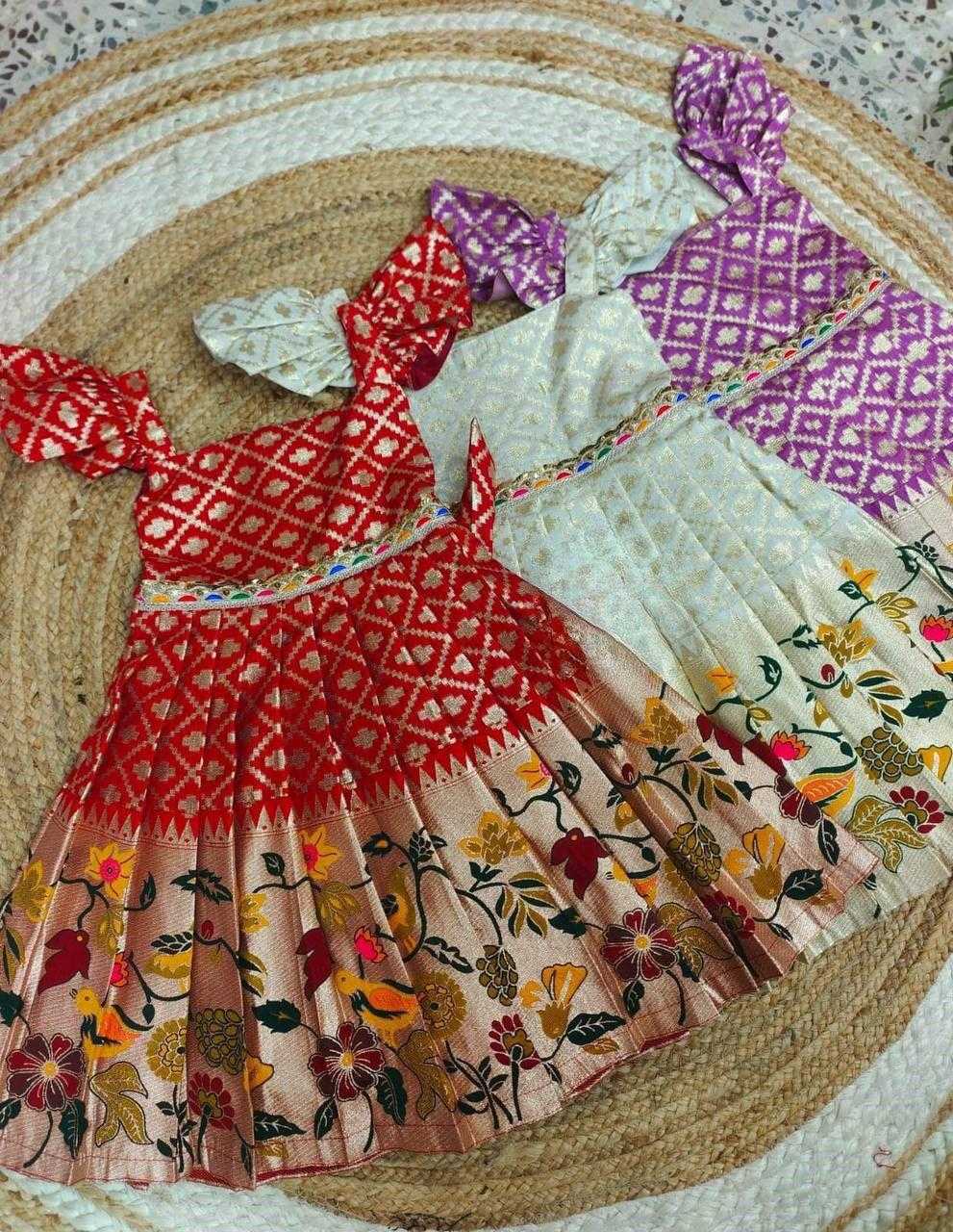 Ynf Banarasi Soft Silk KESH503 8101 Kids Wear Wholesale Kids Gown Kids Ethnic Gowns Manufacturer