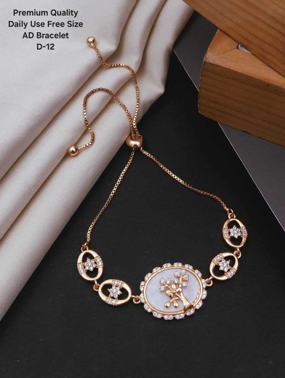 Ynf Brass KESH193 Womens Jewellery Wholesale AD Diamond Bracelet Brass Gold Bangles Golden Bracelet Manufacturer