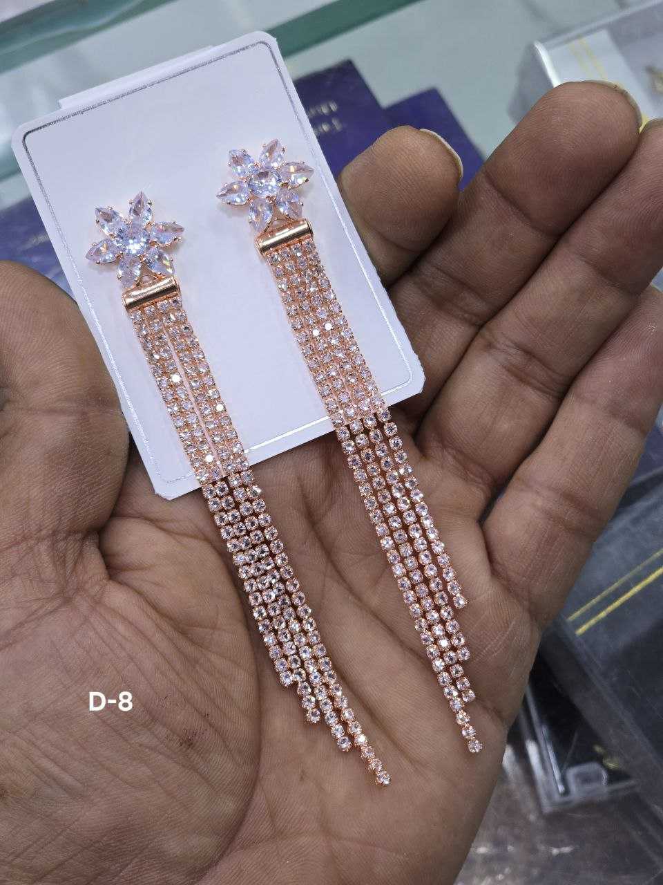 Ynf Brass KESH193 Womens Jewellery Wholesale Fancy Earrings AD Diamond Earring Long Earrings Manufacturer