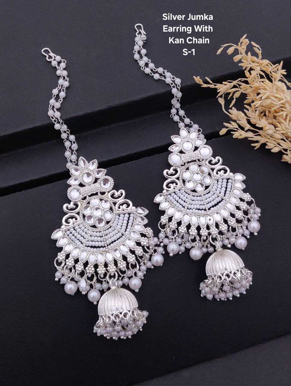 Ynf Brass KESH193 Womens Jewellery Wholesale Fancy Earrings Oxidized Earrings Long Earrings Hair Earrings Chain Manufacturer
