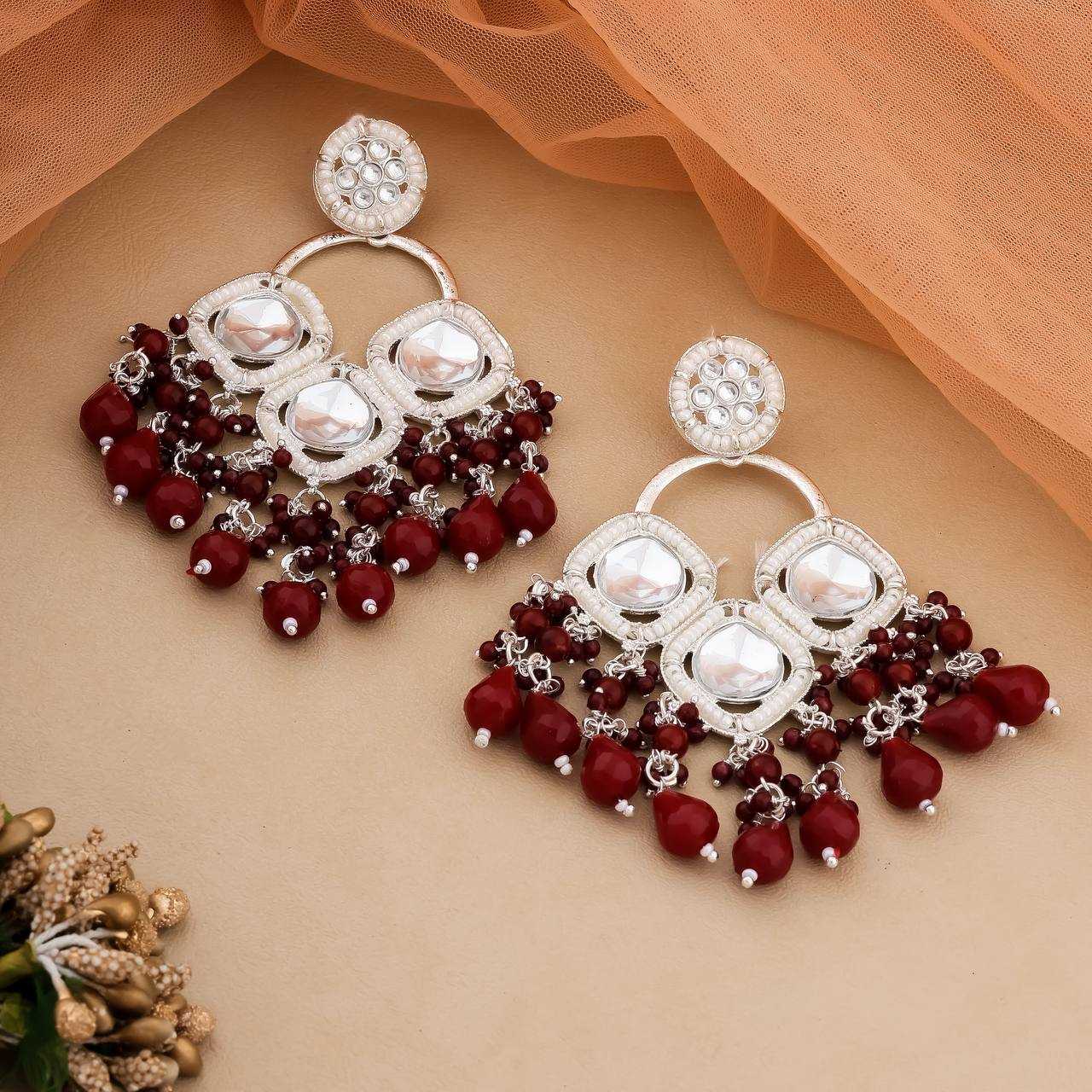 Ynf Brass KESH483 Womens Jewellery Wholesale Fancy Earrings Kundan Earrings Artificial Earring Manufacturer