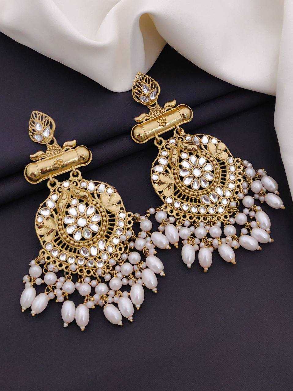 Ynf Brass KESH483 Womens Jewellery Wholesale Fancy Earrings Kundan Earrings Long Earrings Manufacturer