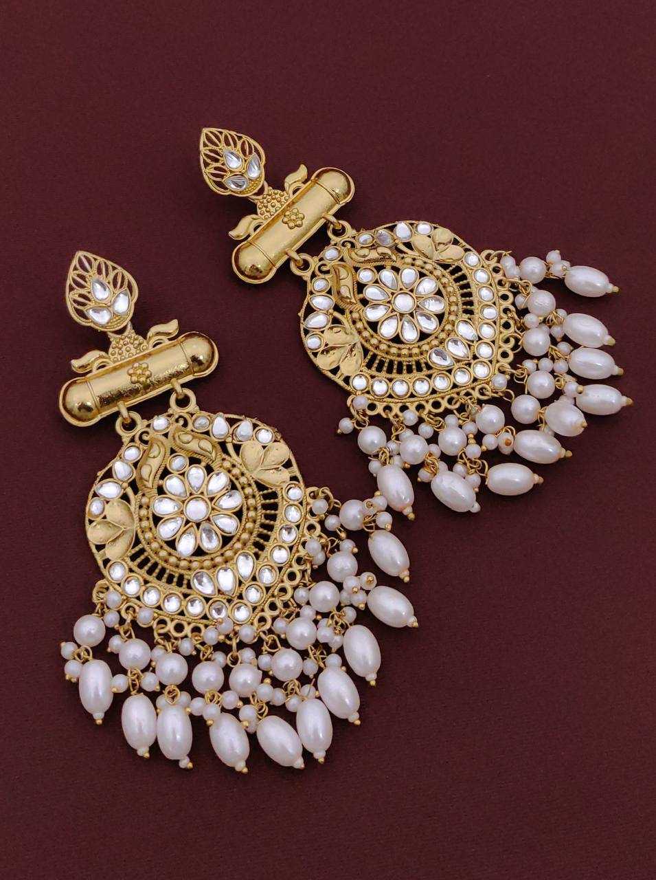 Ynf Brass KESH483 Womens Jewellery Wholesale Fancy Earrings Kundan Earrings Long Earrings Manufacturer