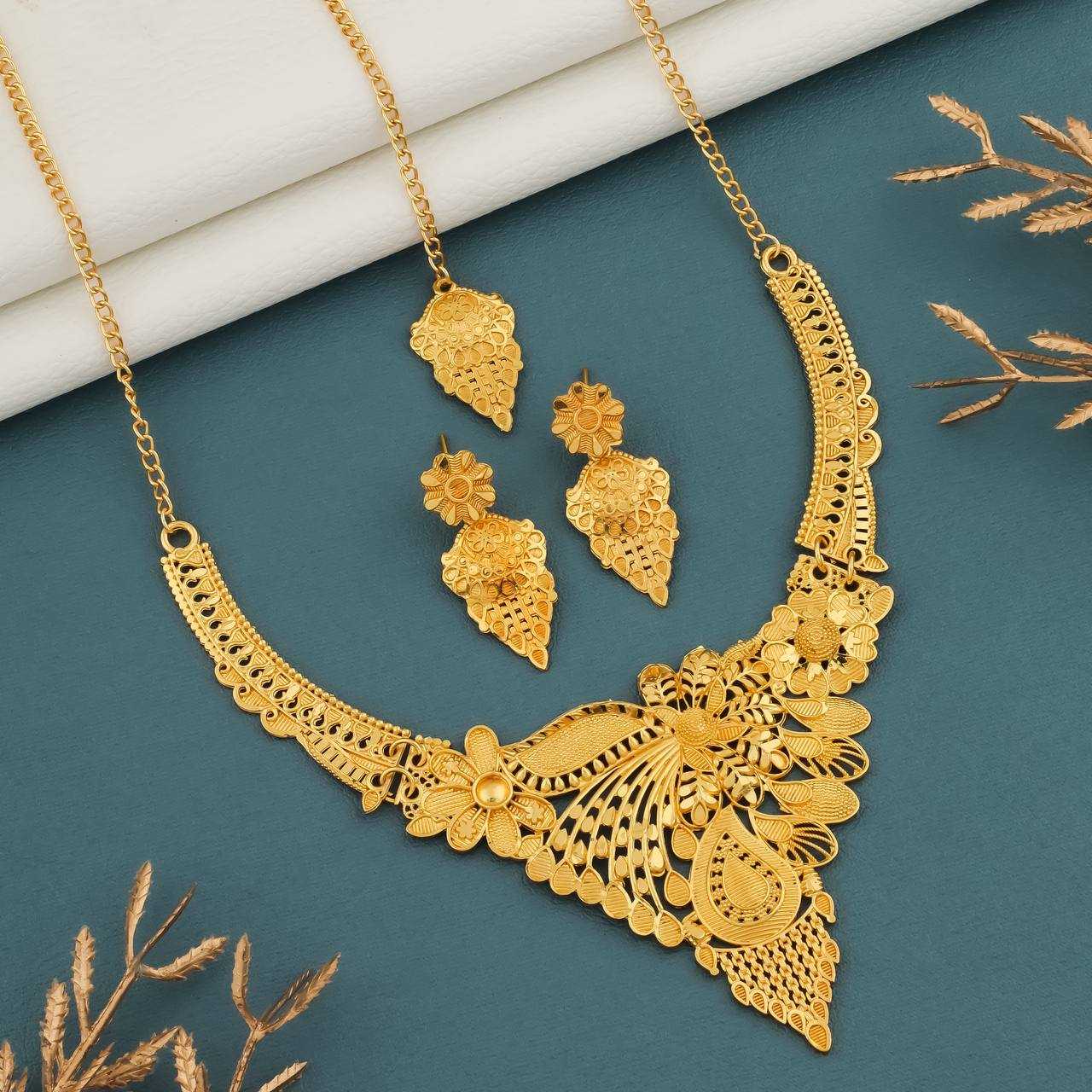 Ynf Brass KESH483 Womens Jewellery Wholesale Necklaces Set Golden Necklace Set Alloy Necklaces Manufacturer