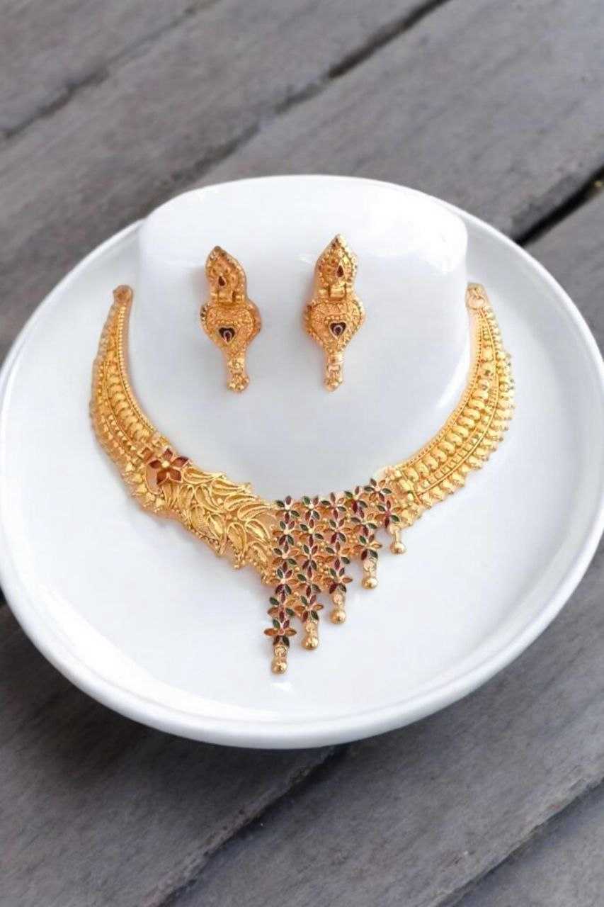 Ynf Brass KESH483 Womens Jewellery Wholesale Necklaces Set Golden Necklace Set Fashion Necklace Manufacturer