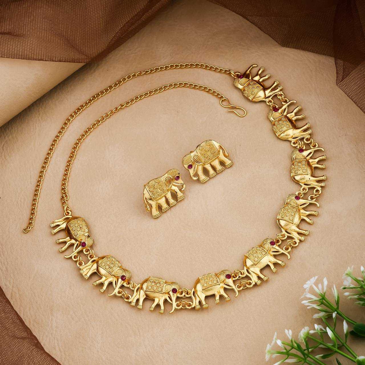 Ynf Brass KESH483 Womens Jewellery Wholesale Necklaces Set Golden Necklace Set Temple Jewelry Manufacturer