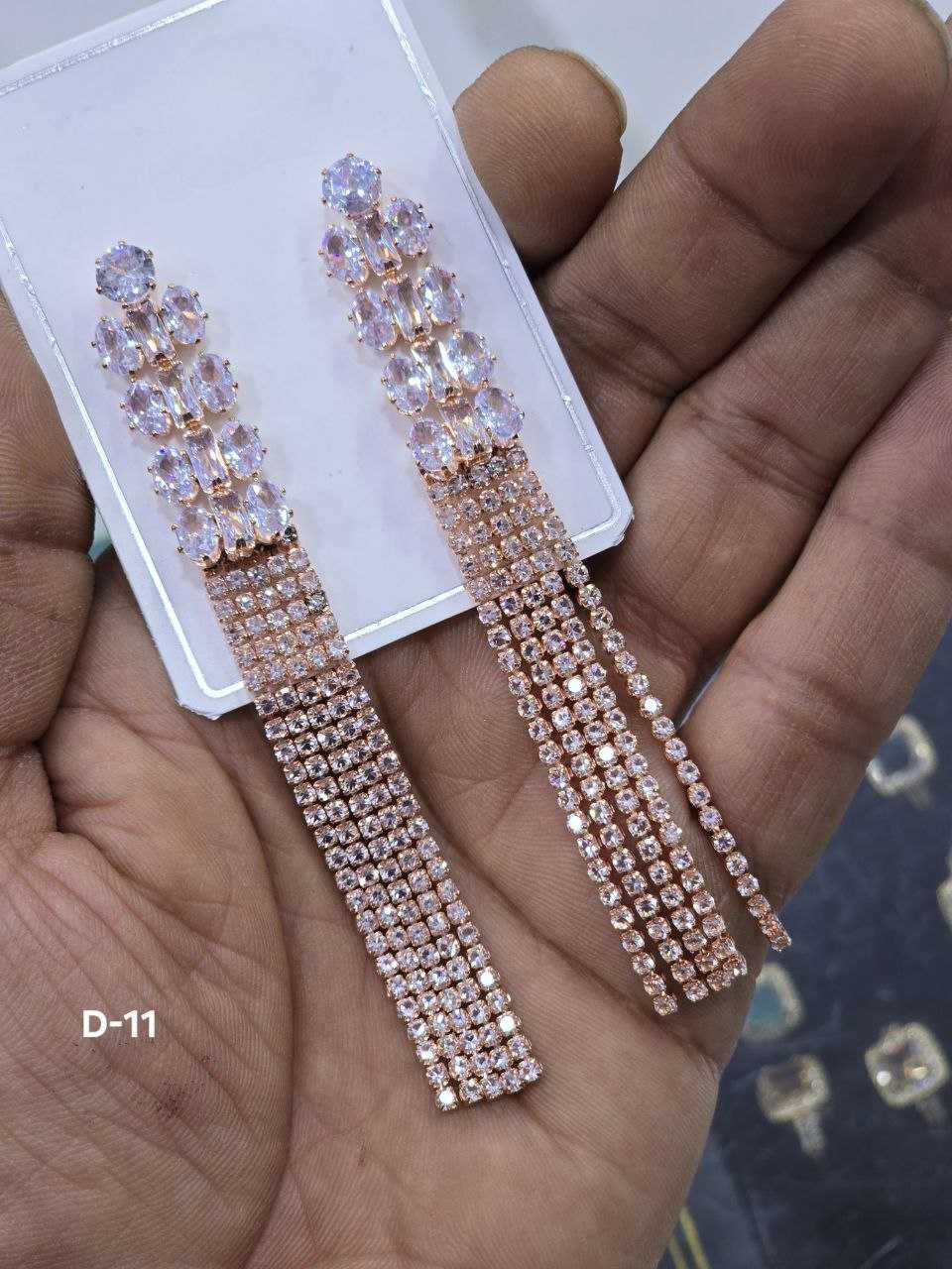 Ynf Brass Womens Jewellery Wholesale Fancy Earrings AD Diamond Earring Long Earrings Manufacturer
