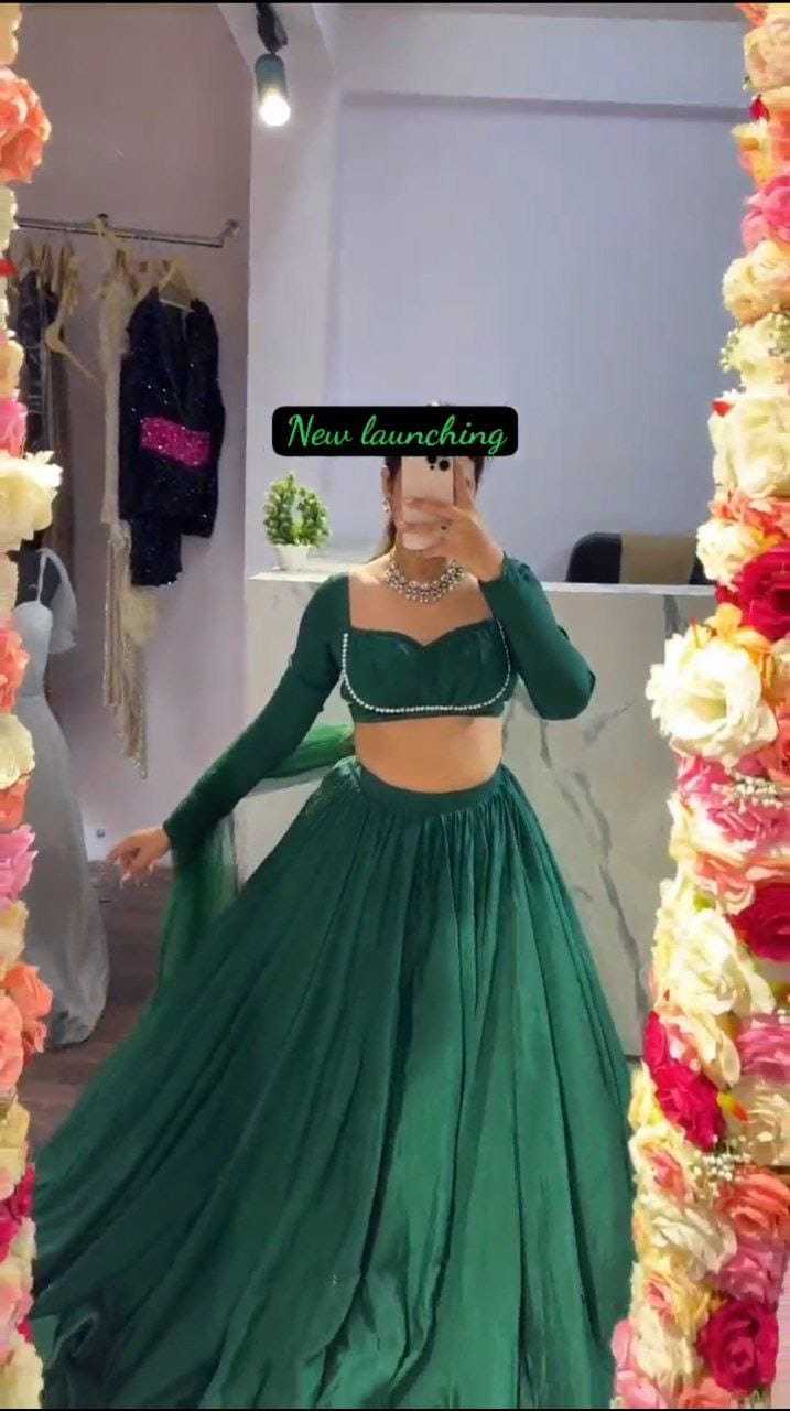 Ynf Burberry Silk RIN157 5255 Lehengas Plus Size Collections Wholesale Designer Lehenga Silk Lehenga Green Lehenga Manufacturer