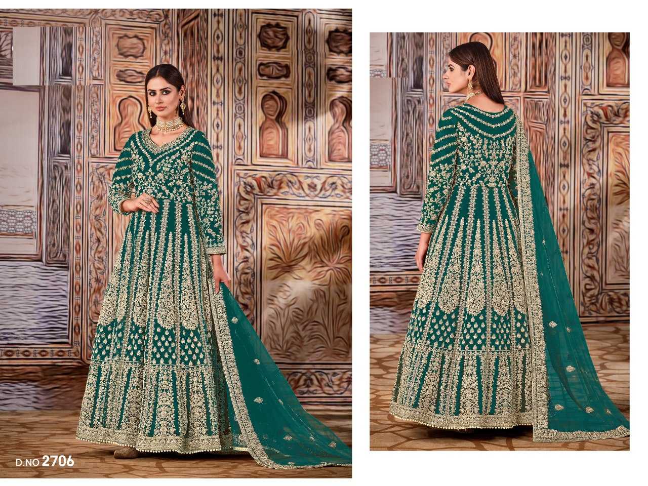 Ynf Butterfly Net KESH504 2701 Suits & Dresses Wholesale Semi Stitched Suits Floor-Length Suits Semi-Stitched Suits Manufacturer