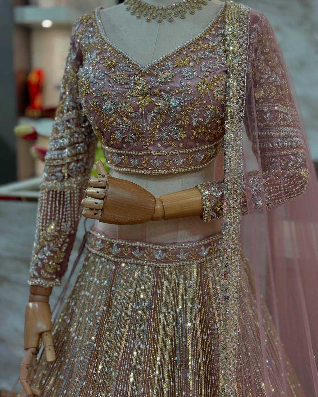 Ynf Butterfly Net RIN108 1765 Lehengas Wholesale Designer Lehenga Fancy Lehenga Embroidered Lehenga Lehenga For Engagement Sequins Lehenga Lehenga With Cancan Manufacturer