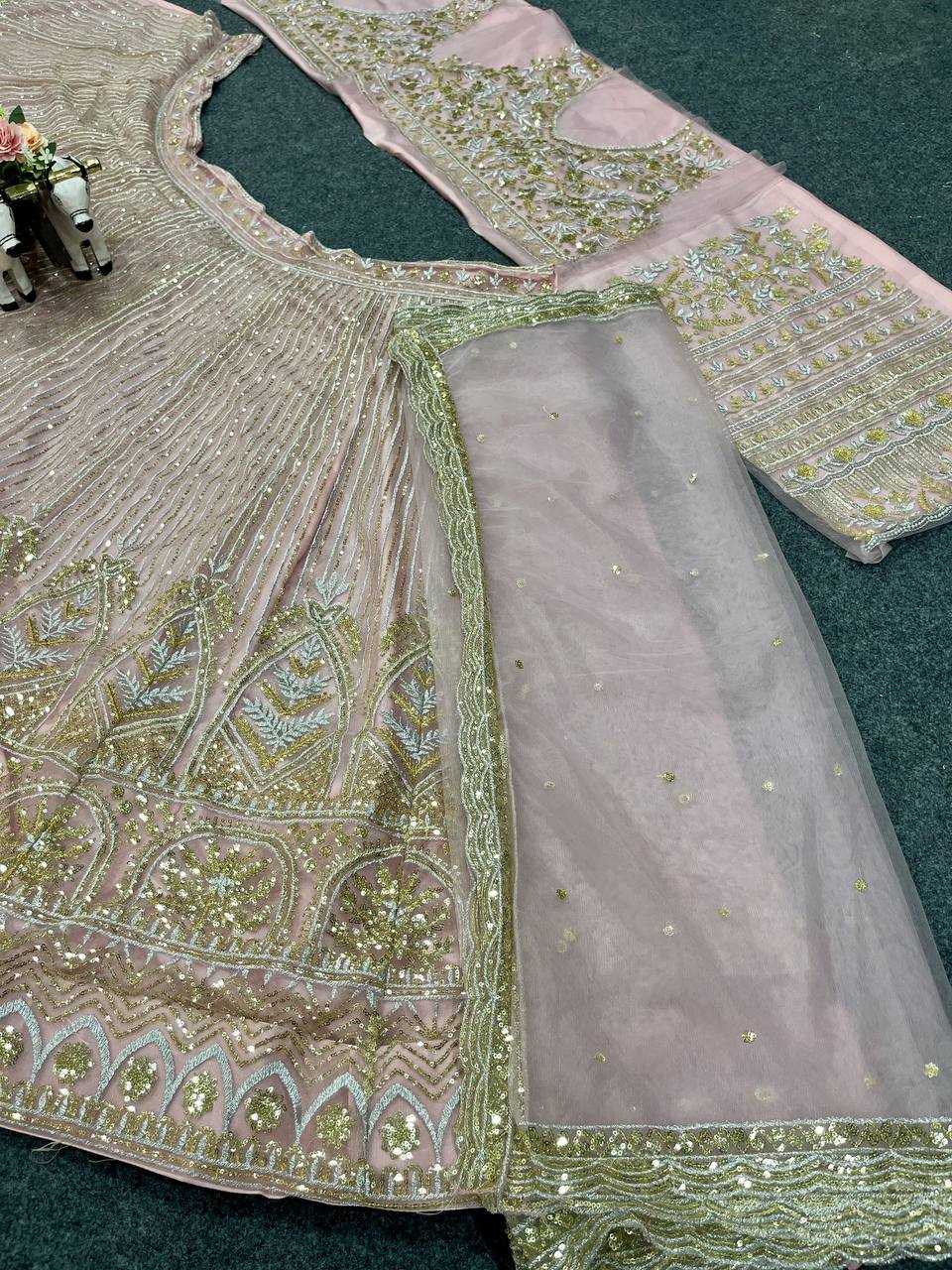 Ynf Butterfly Net RIN108 1765 Lehengas Wholesale Designer Lehenga Fancy Lehenga Embroidered Lehenga Lehenga For Engagement Sequins Lehenga Lehenga With Cancan Manufacturer