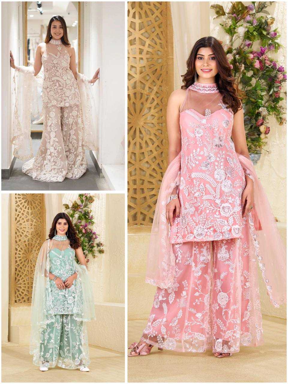 Ynf Butterfly Net RIN141 1945 Kurti Wholesale Fancy Kurti Embroidered Kurtis Kurti With Palazzo Manufacturer